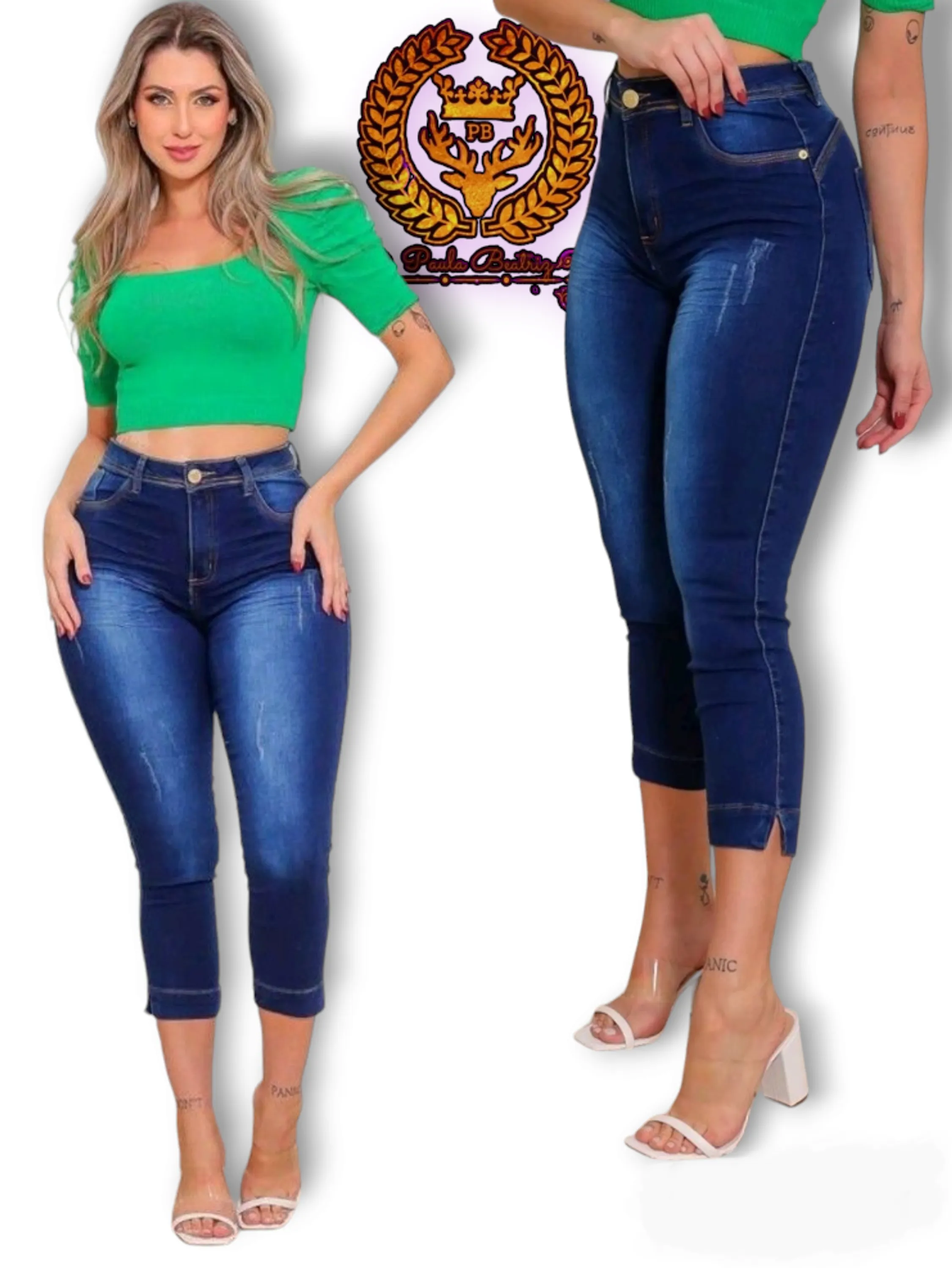 Calça jeans  capri com lycra paul_a_beatri_z_jeans(227)