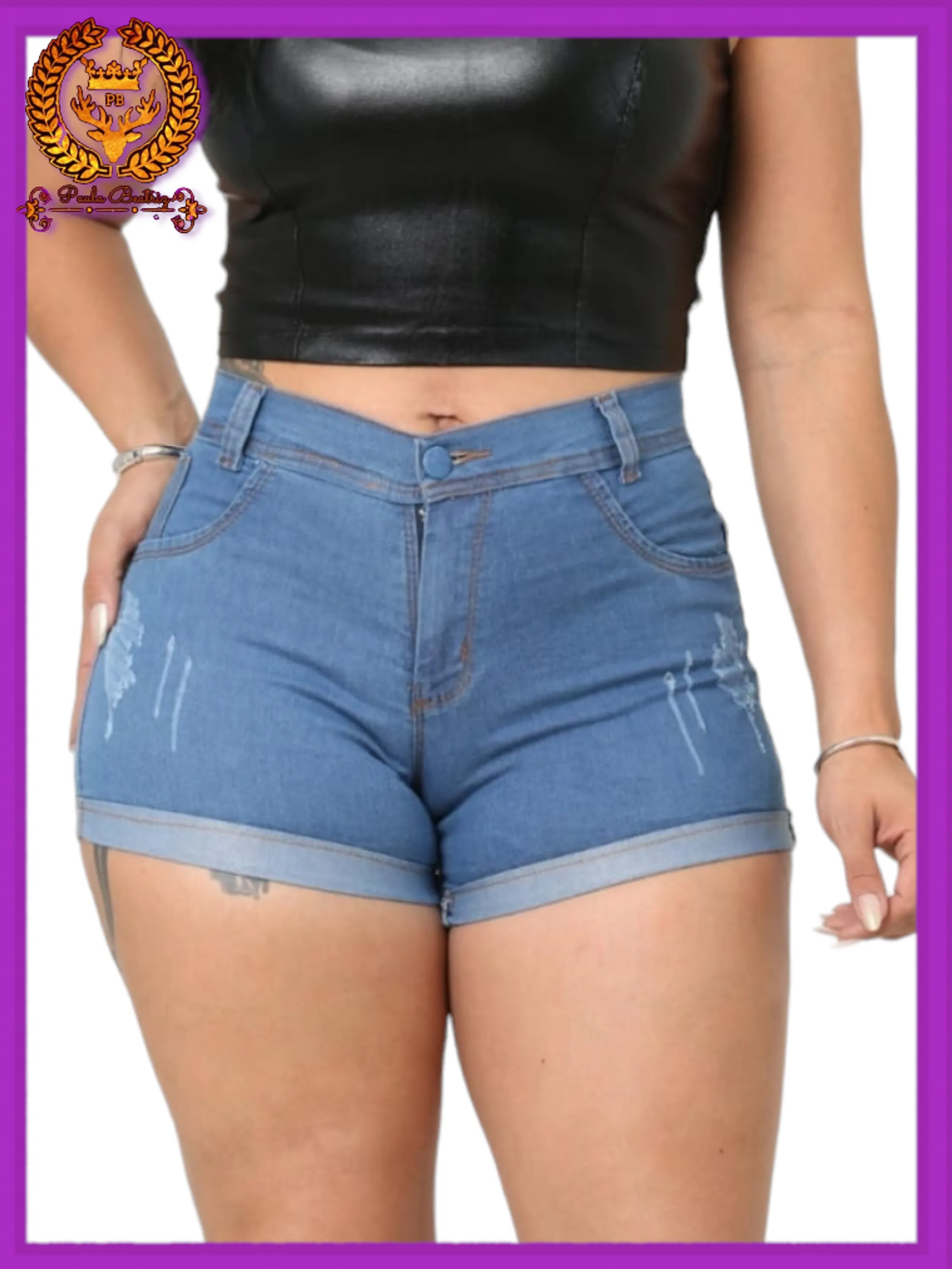 Short jeans  feminino  paul_a_beatri_z_jeans