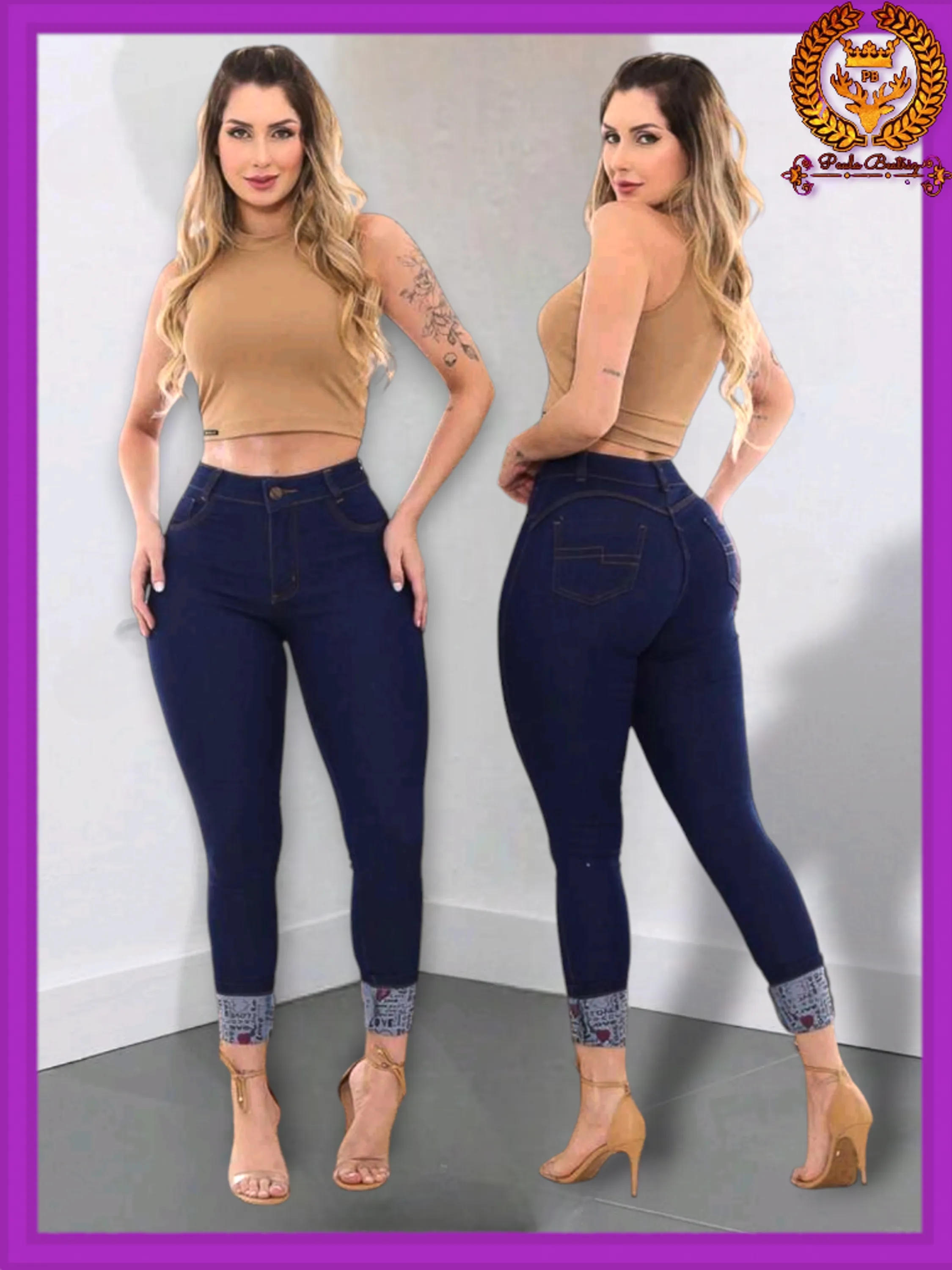 Calça jeans skinny feminina paul_a_beatri_z_jeans b