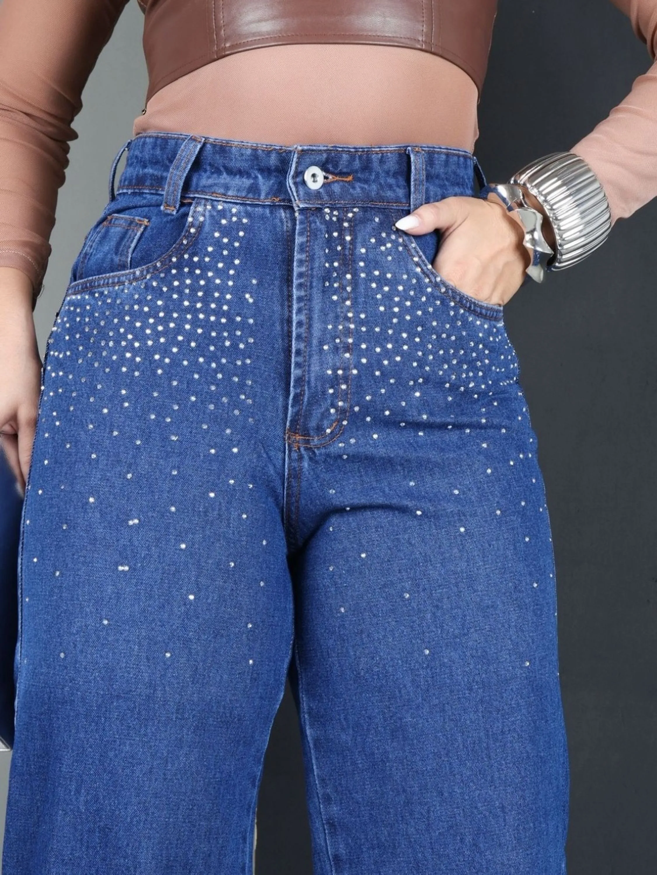 Wide leg com brilho