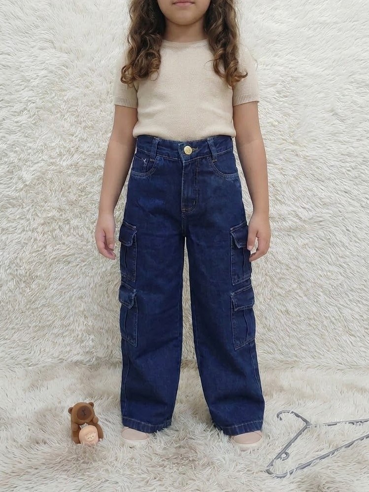 Calça infantil cargo 4 bolsas