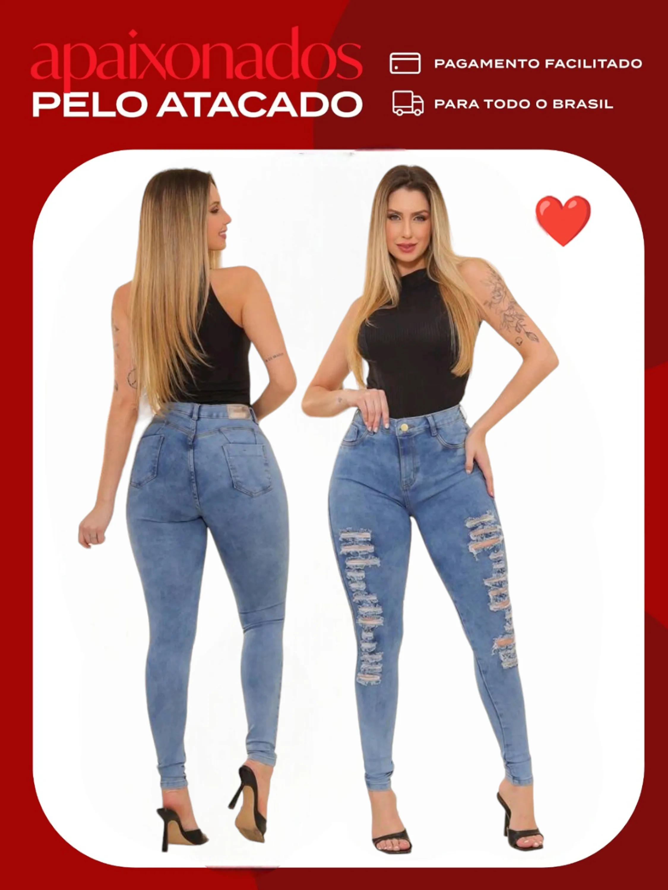 Calça jeans skinny feminina paul_a_beatri_z_jeans