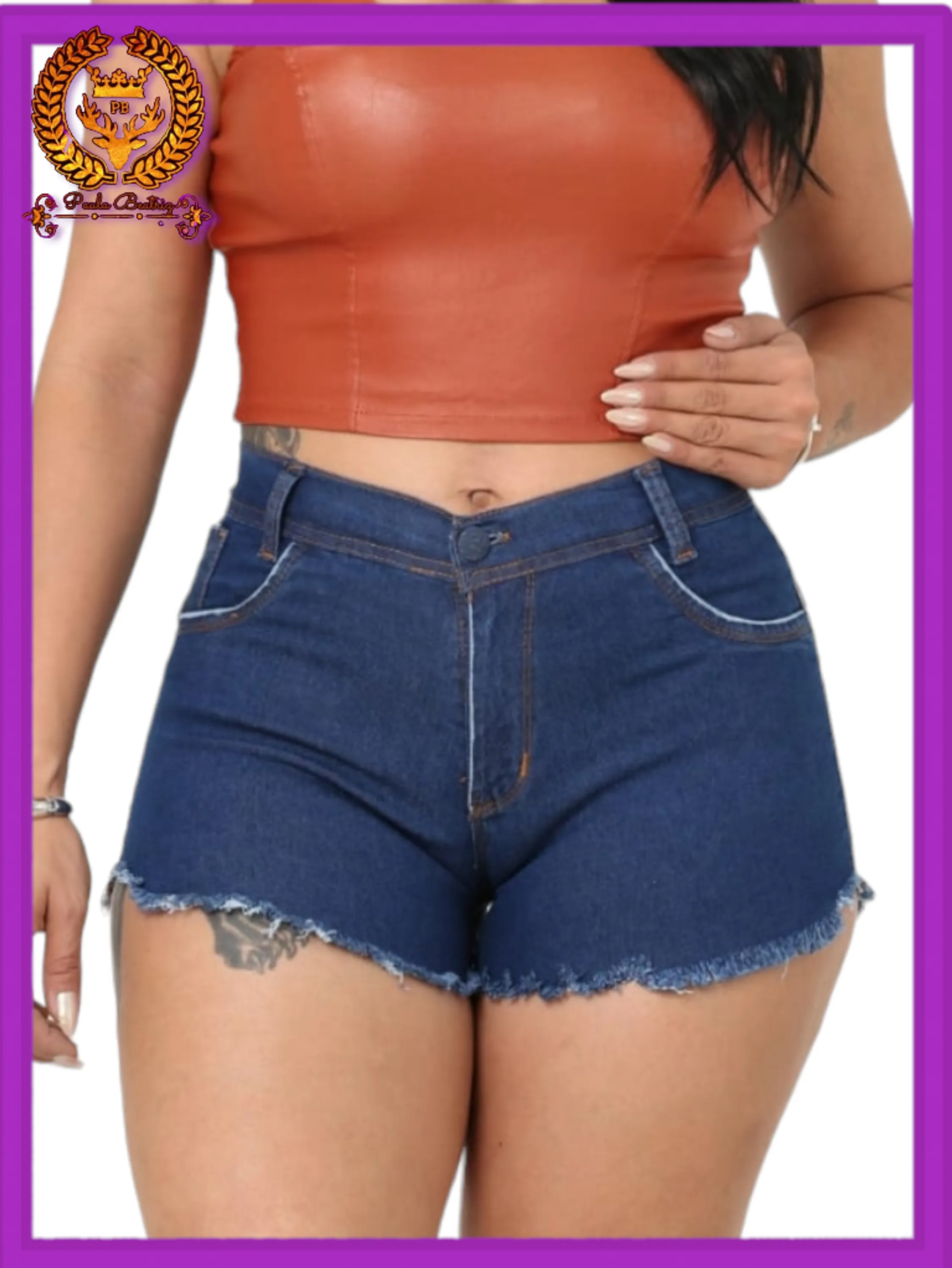 Short jeans  feminino  paul_a_beatri_z_jeans