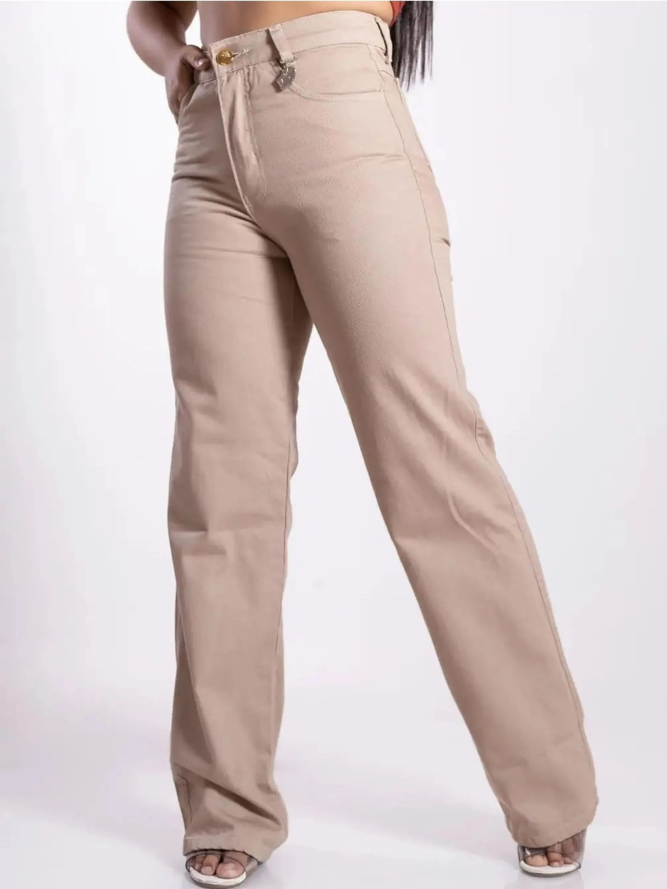 Calça wide leg jeans pantalona feminina paul_a_beatri_z_jeans