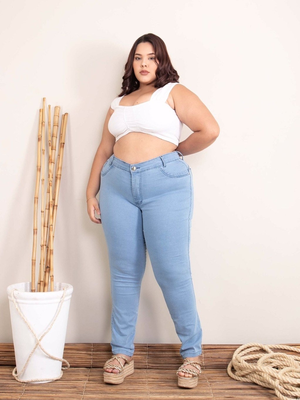 Calça jeans plus size skinny