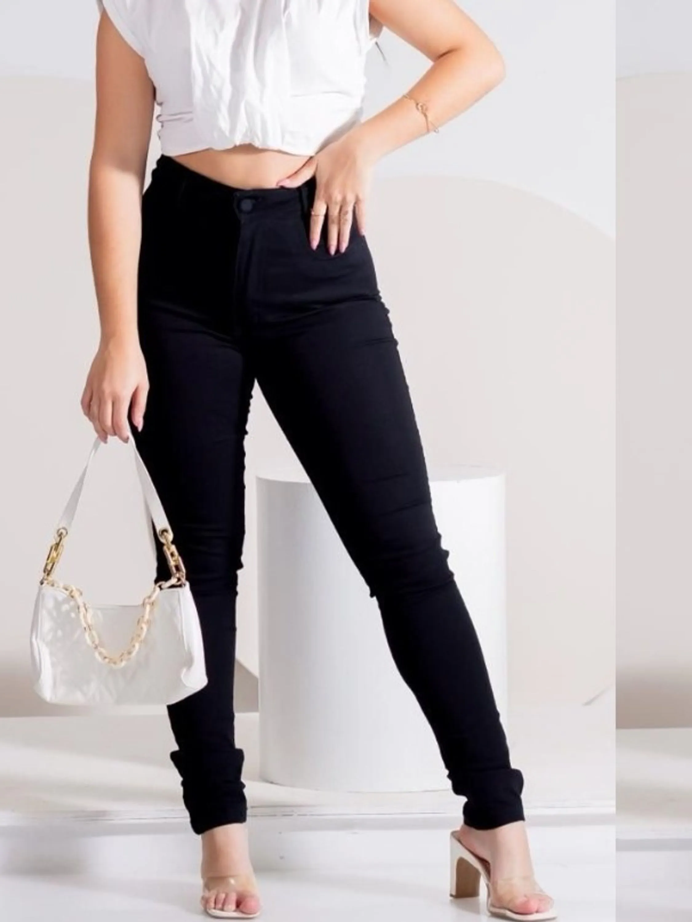 Calça preta jeans skinny black (Calça feminina paul_a_beatri_z_jeans)