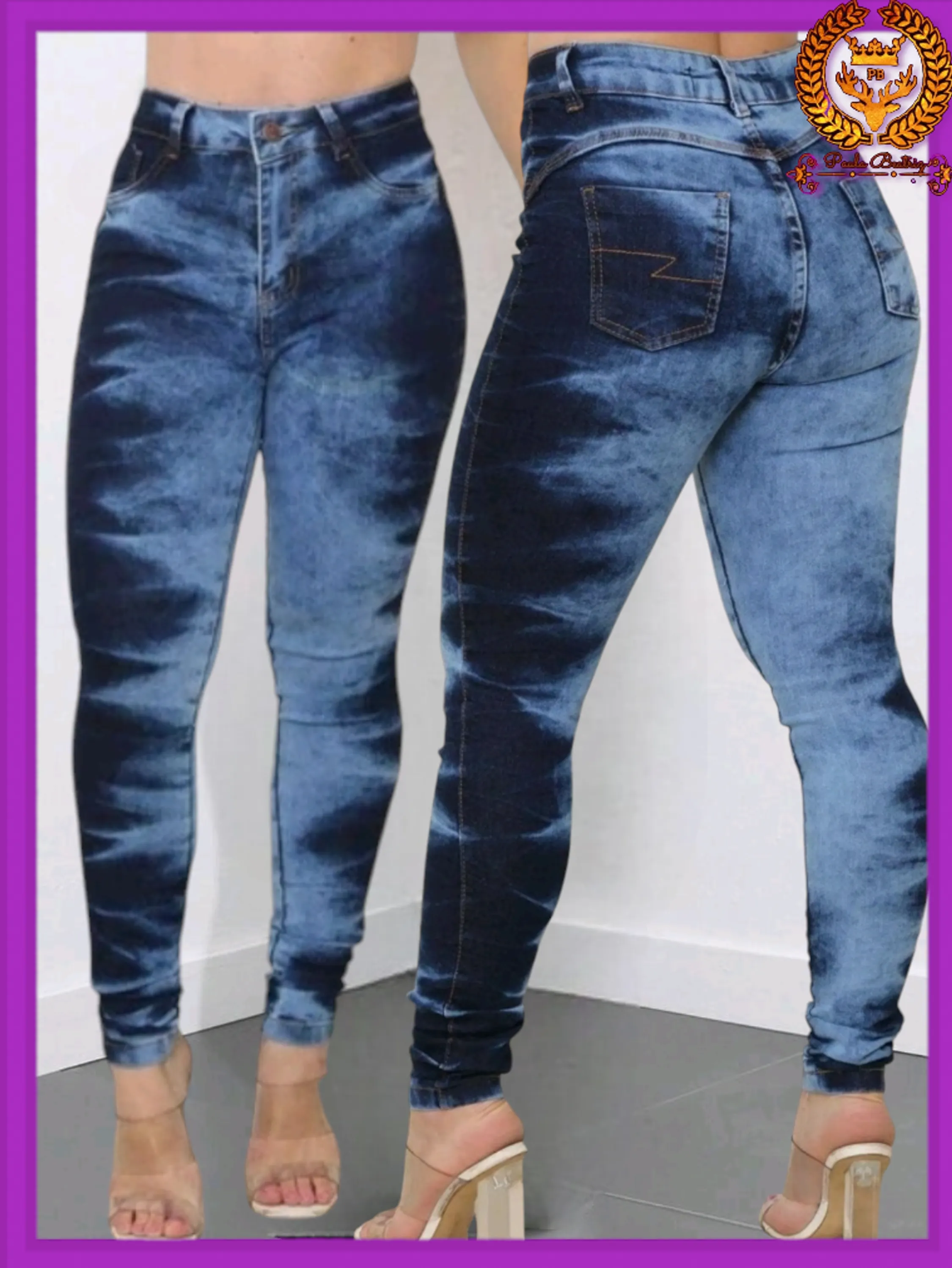 Calça jeans skinny feminina paul_a_beatri_z_jeans b