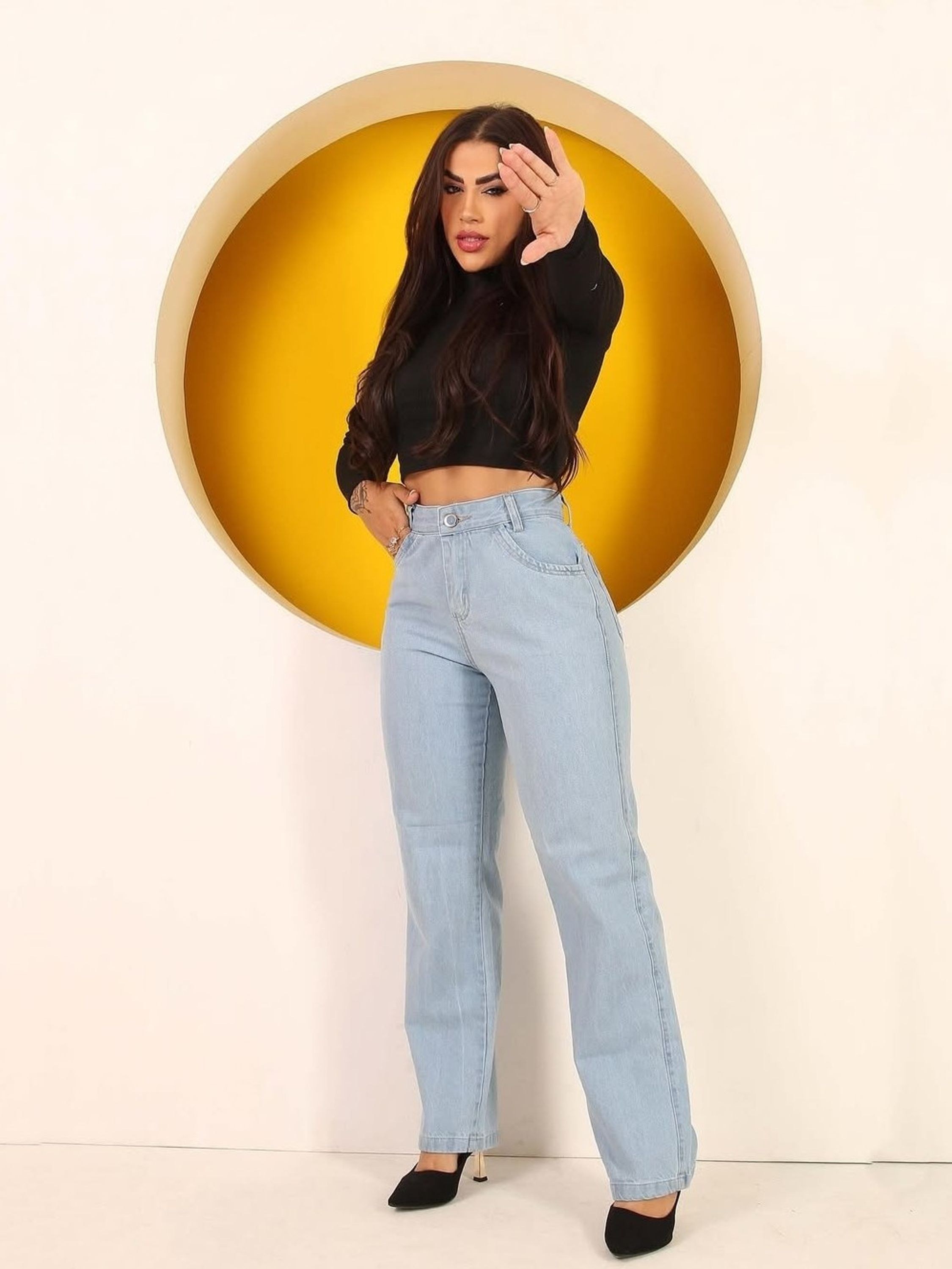 Wide leg pantalona feminina