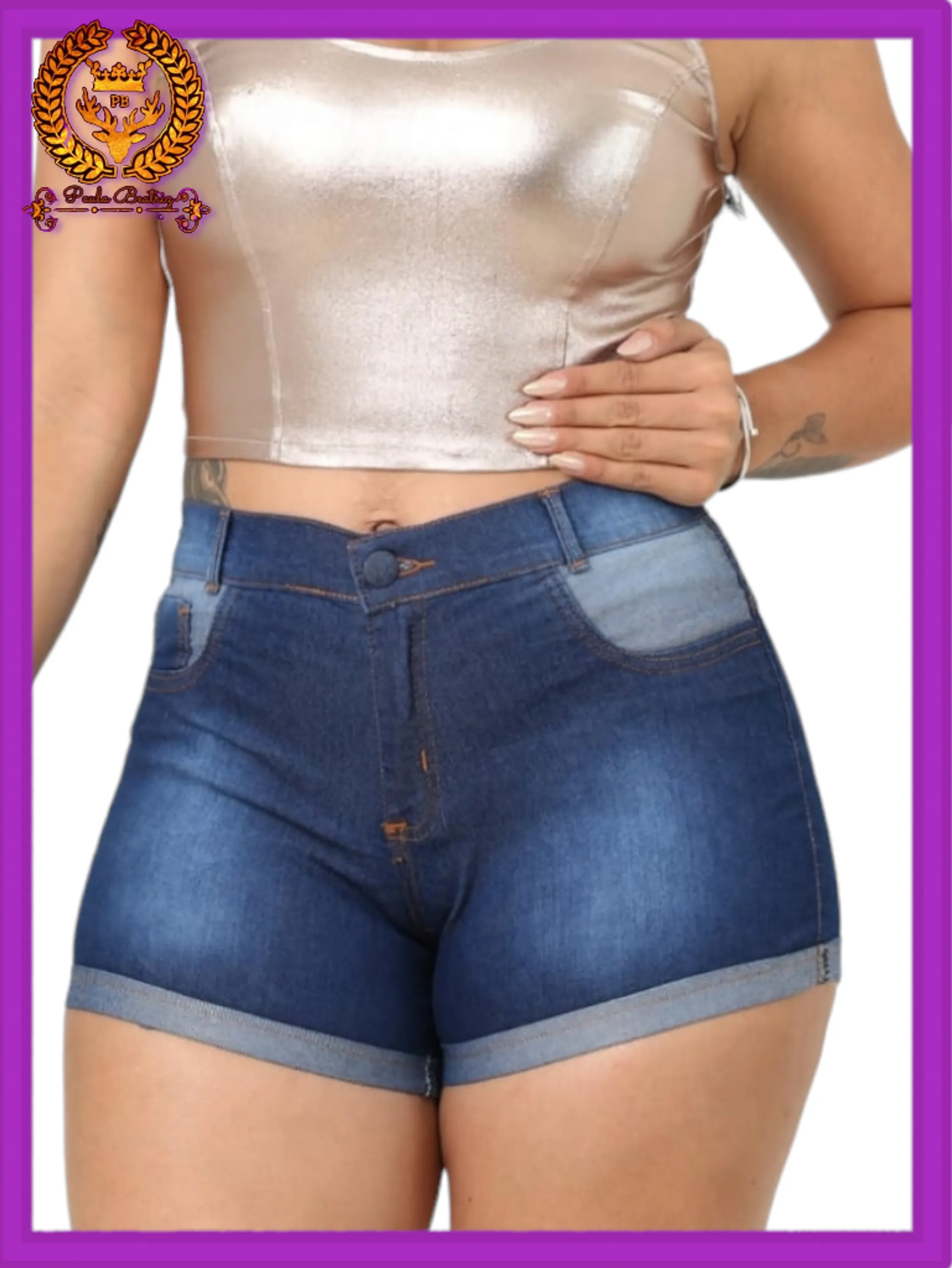 Short jeans  feminino  paul_a_beatri_z_jeans