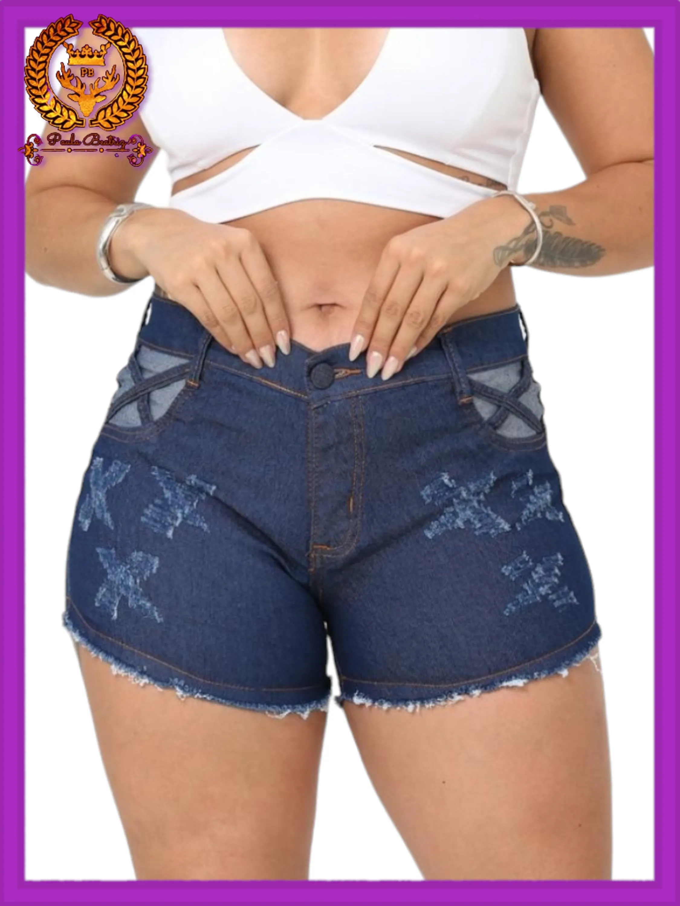 Short jeans  feminino  paul_a_beatri_z_jeans