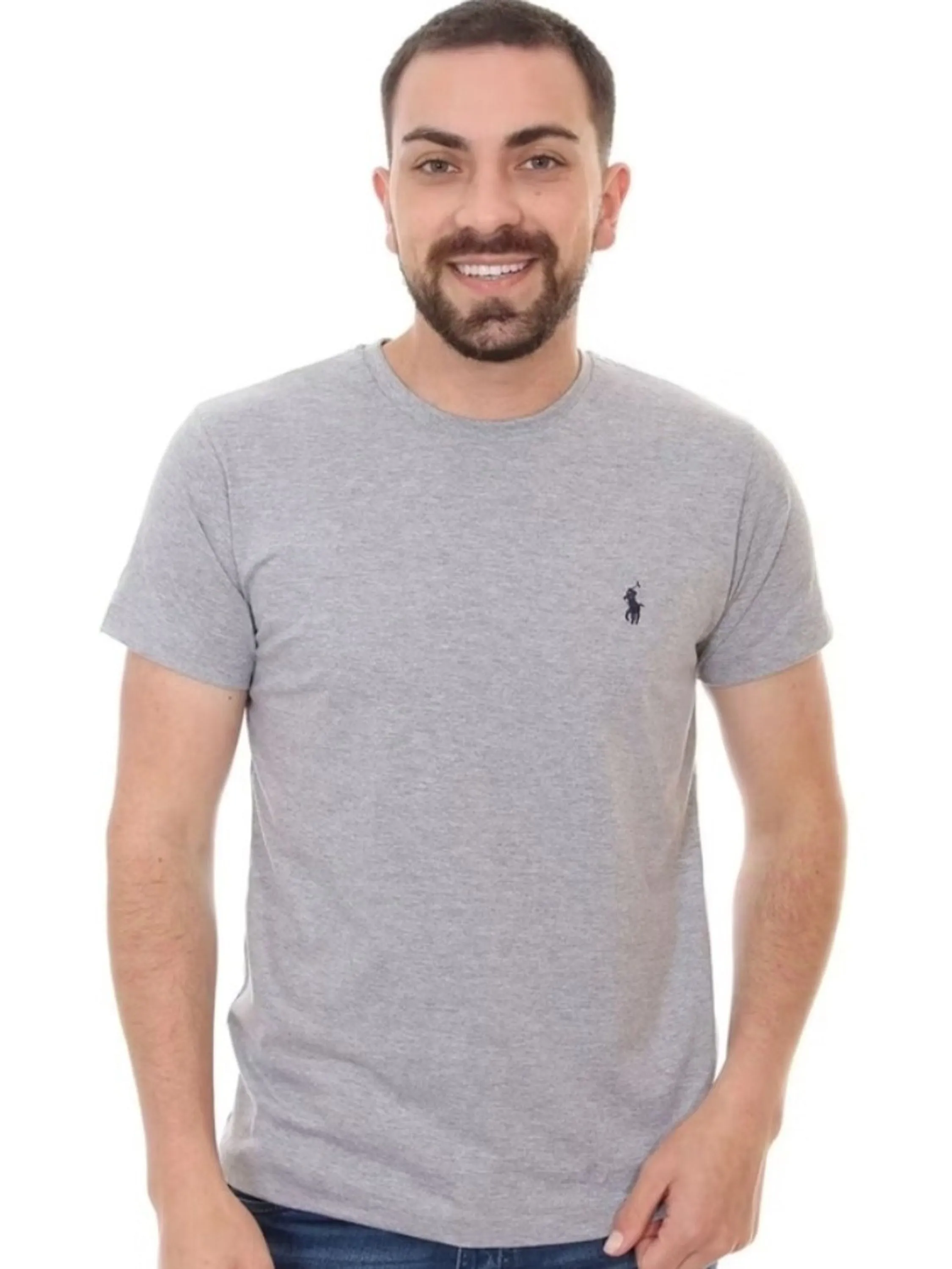 Camiseta masculina algodão bordada