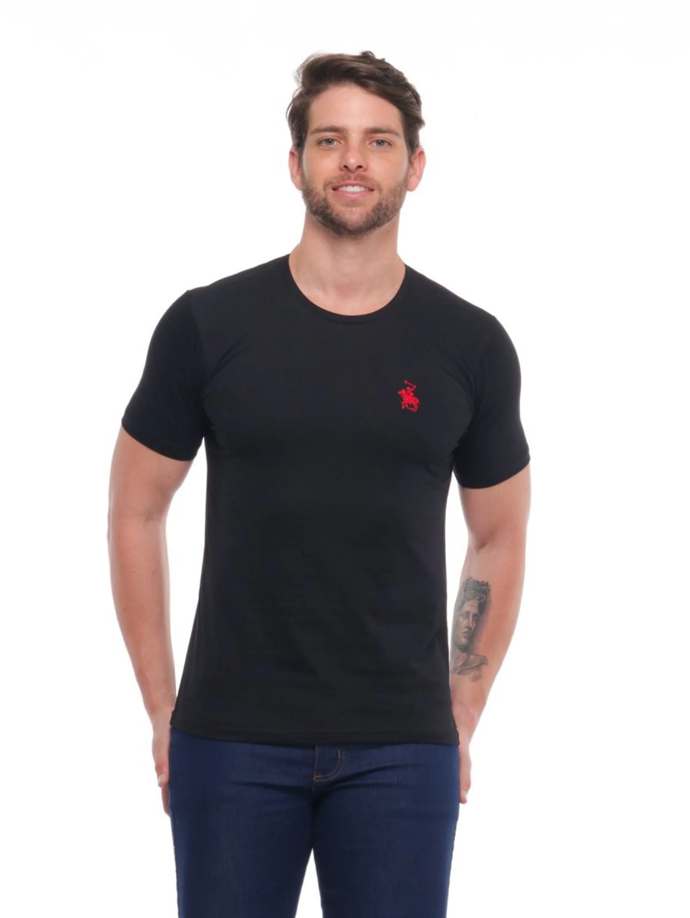 Camiseta Masculina Bordada Algodão