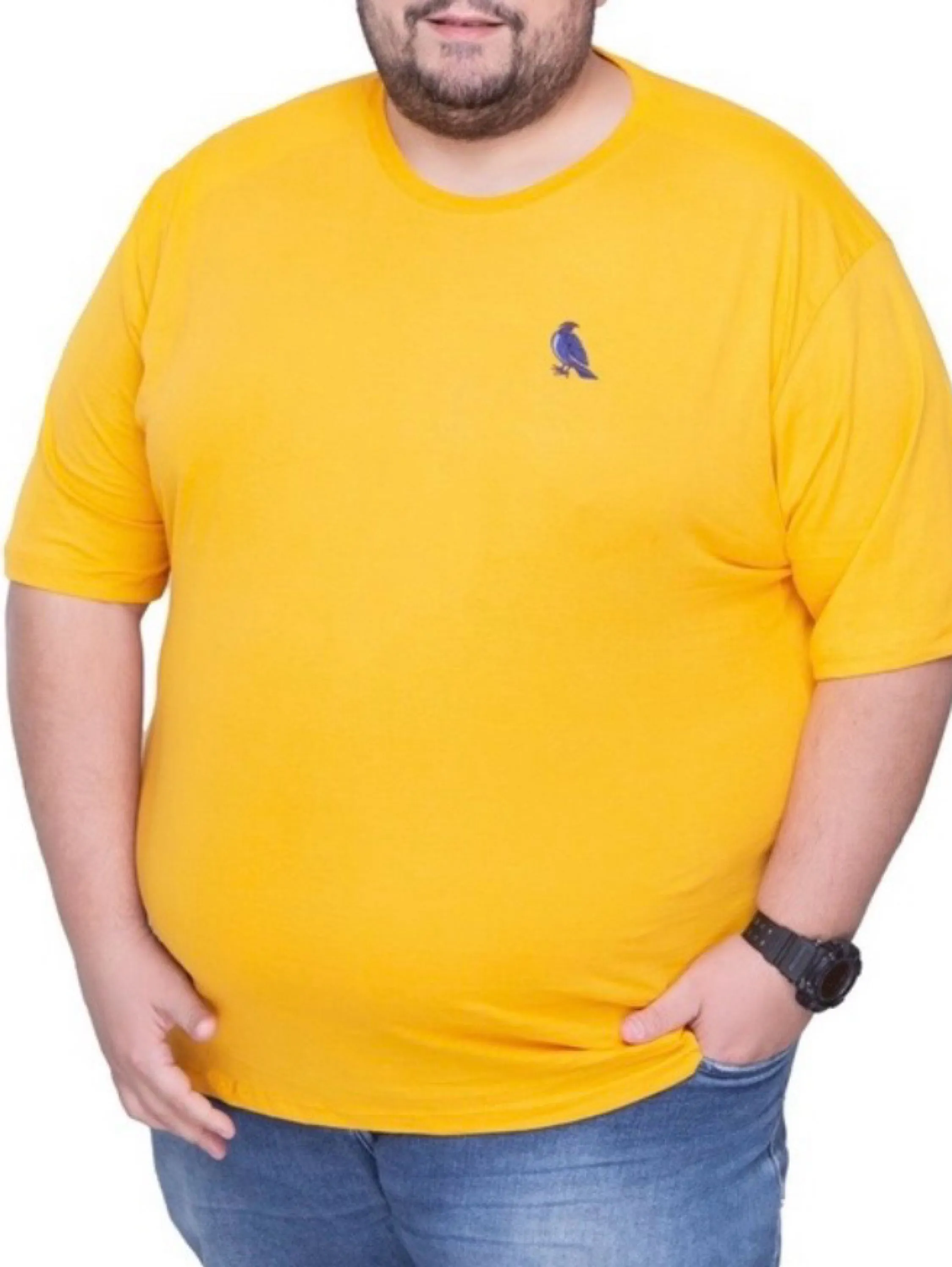 Camiseta Masculina Bordada Plus Size