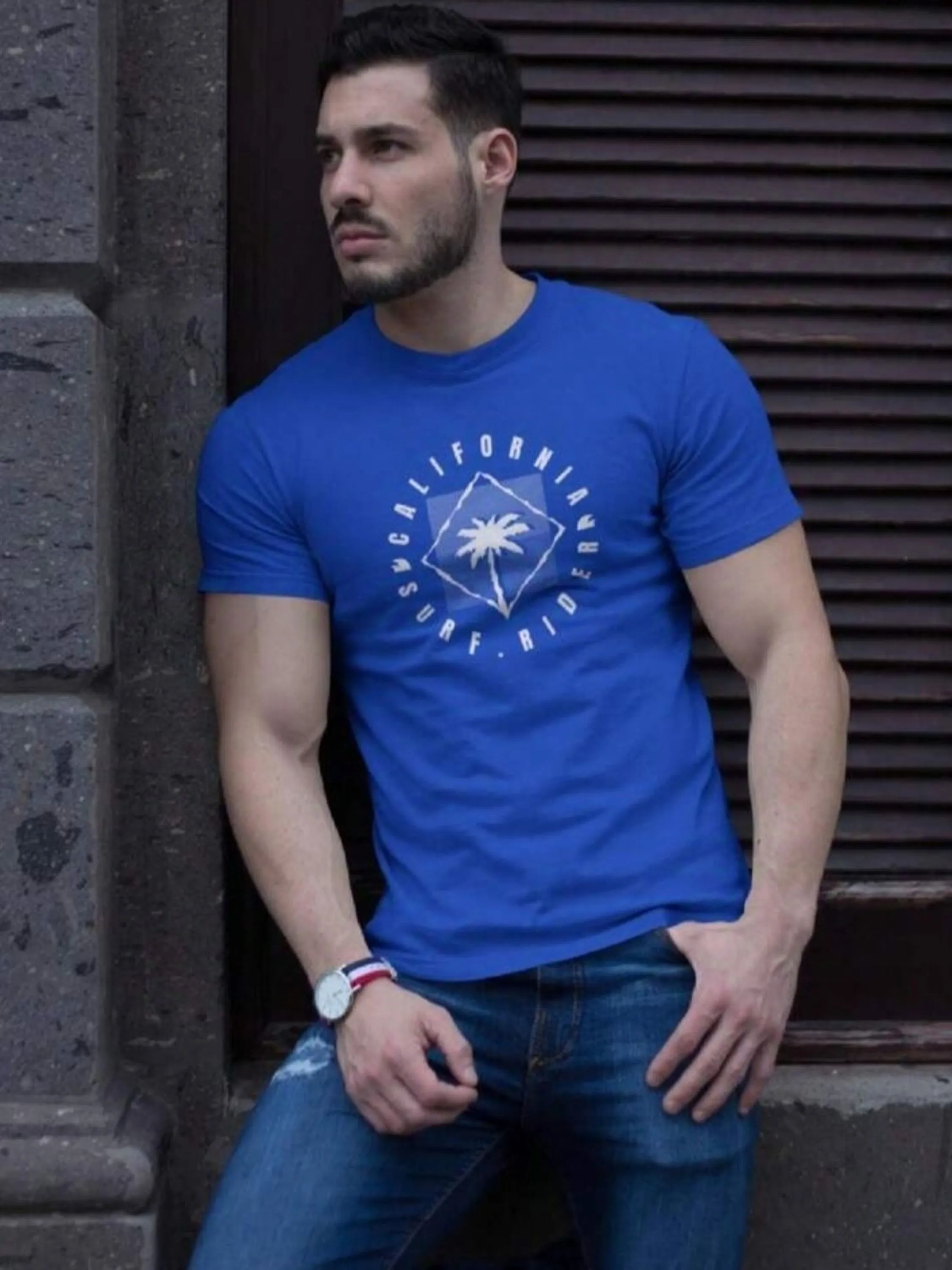 Camiseta masculina algodão estampada