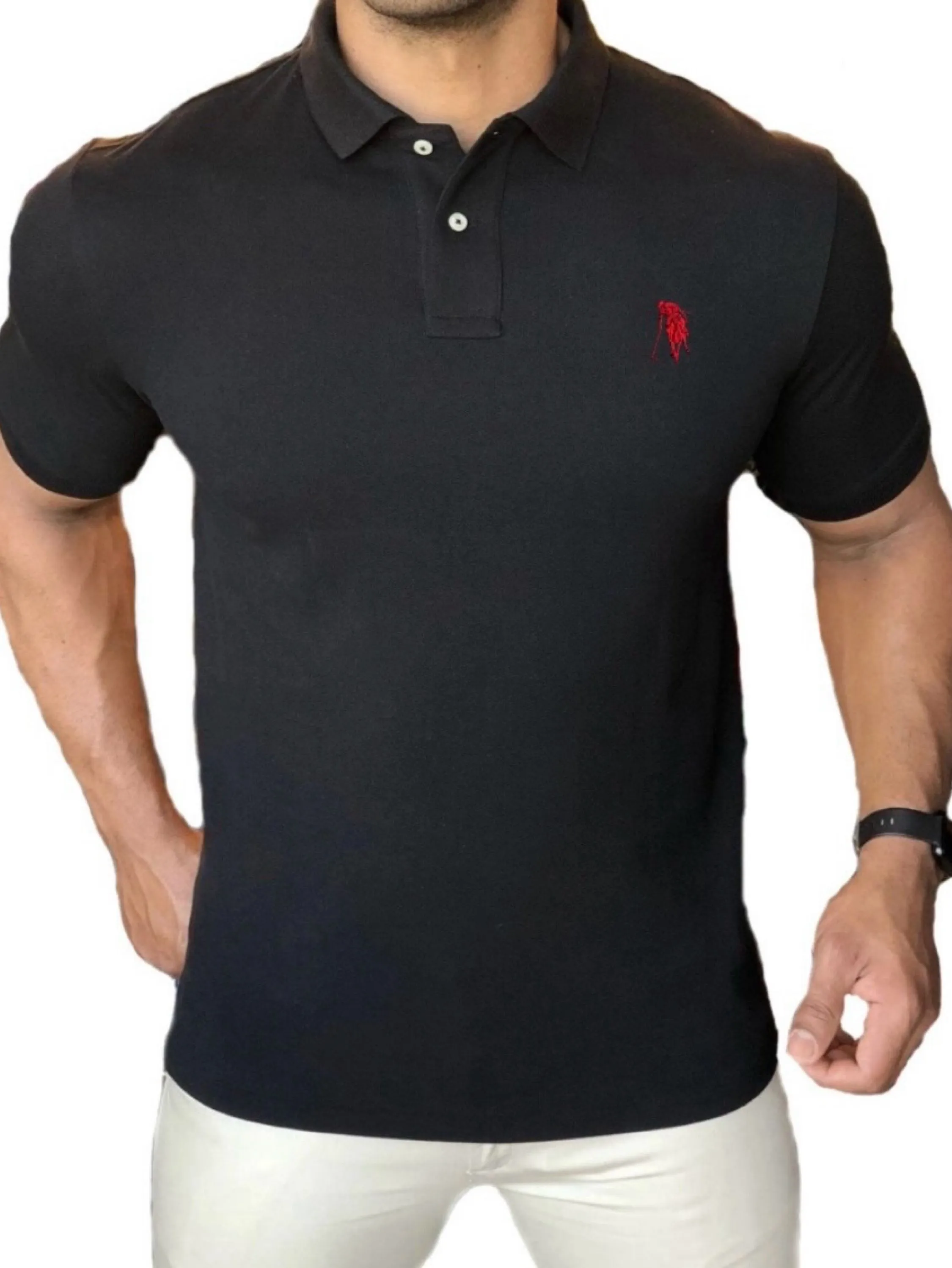 Camisa Gola Polo Masculina Bordada Algodão