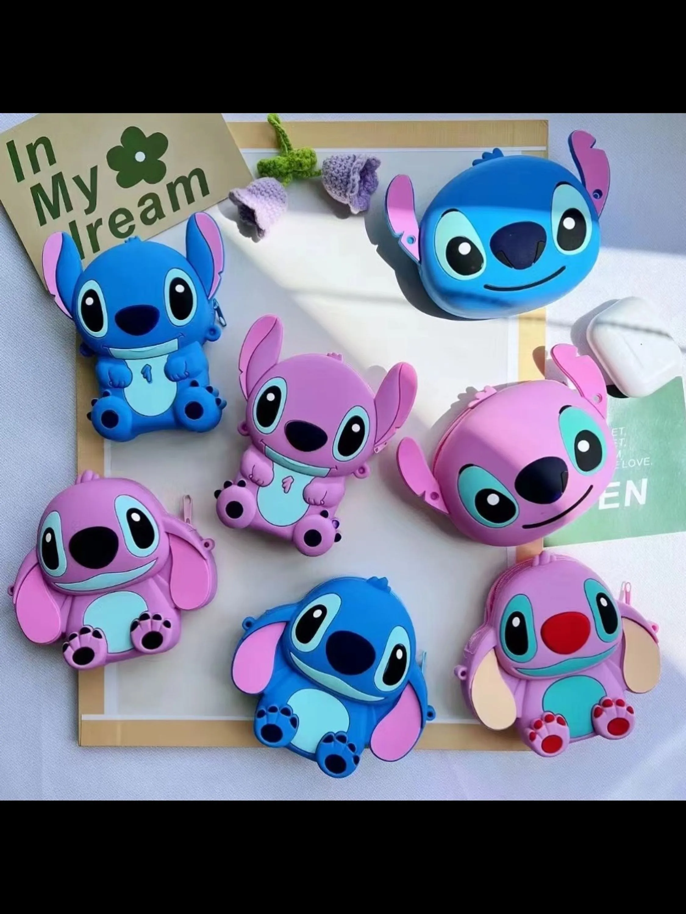 Bolsa infantil silicone de stitch,transversal