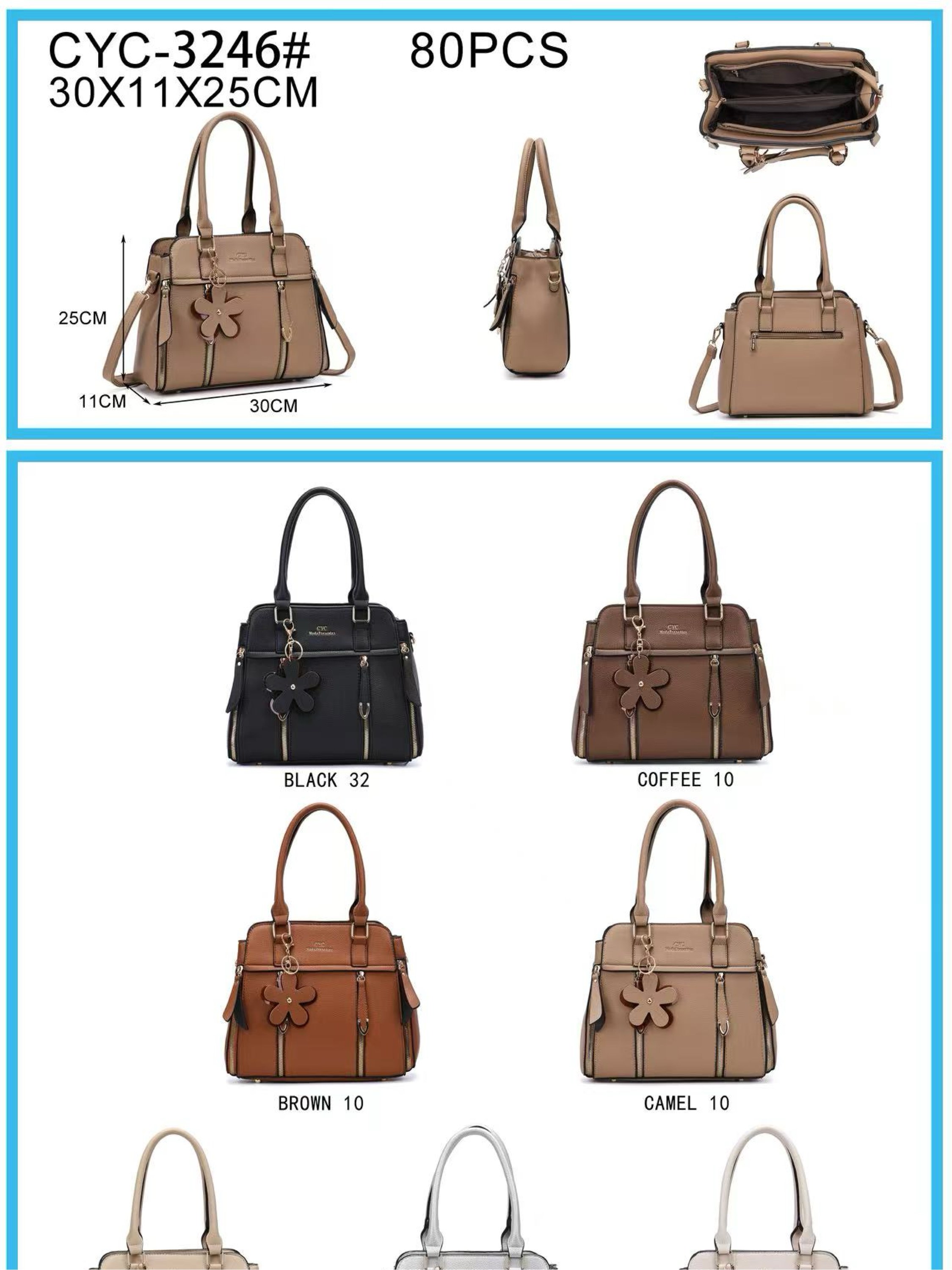 Bolsa tem divisória por dentro e com chaveiro CYC-3246#