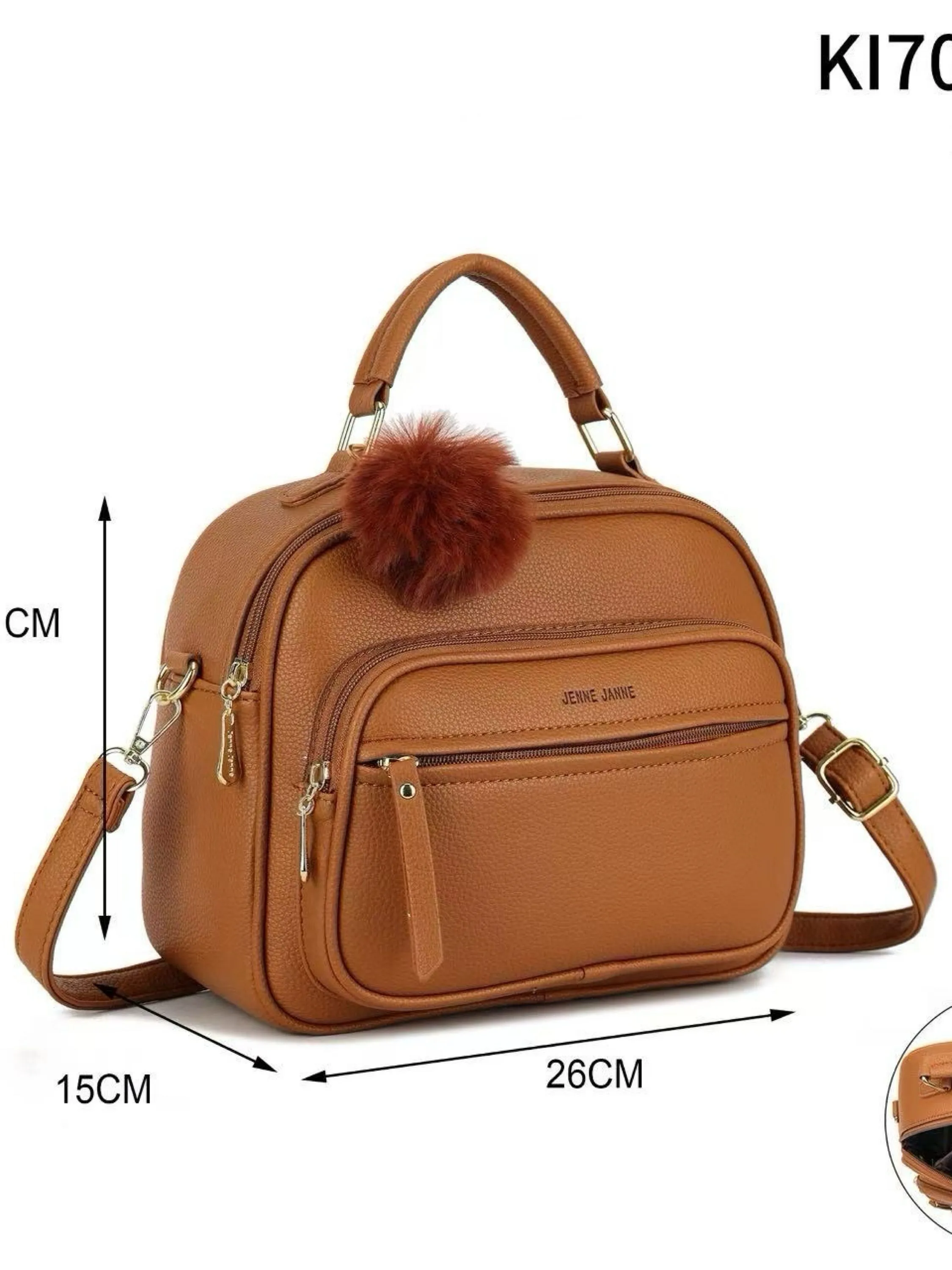 Bolsa média com pompom KI70422