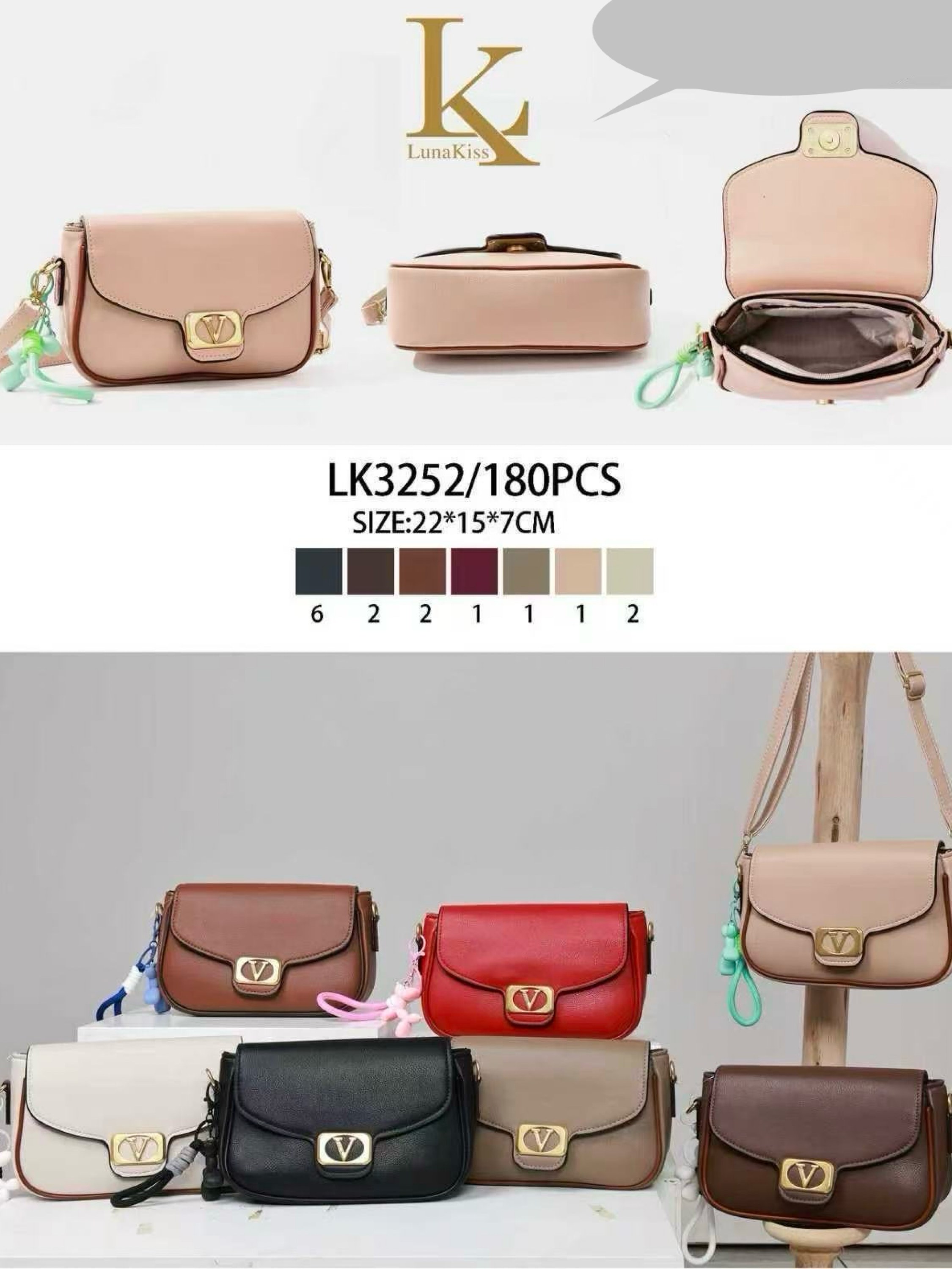 Bolsa transversal com chaveiro LK3252