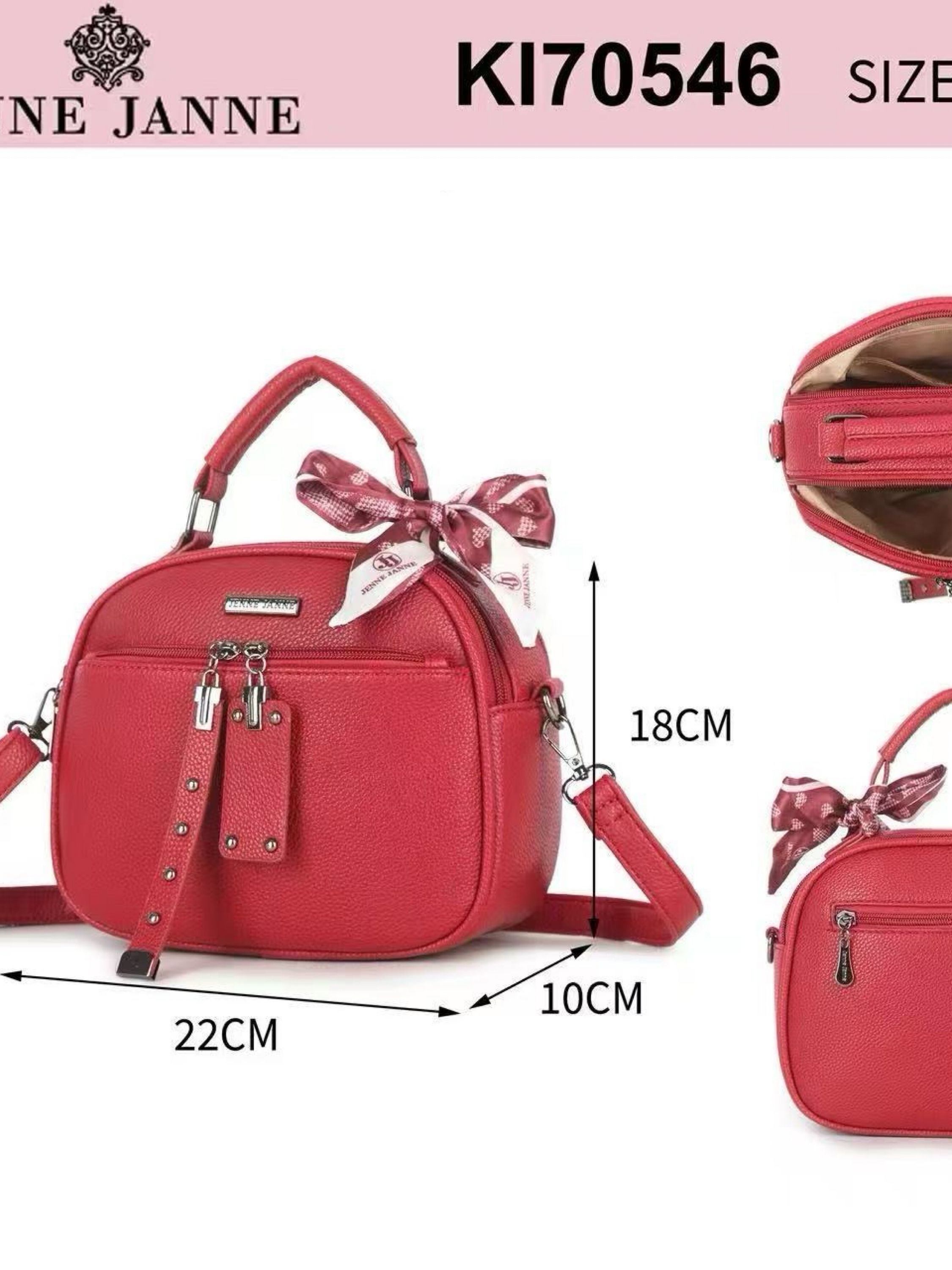 Bolsa transversal com dois zíper de cima e com lenço KI70546