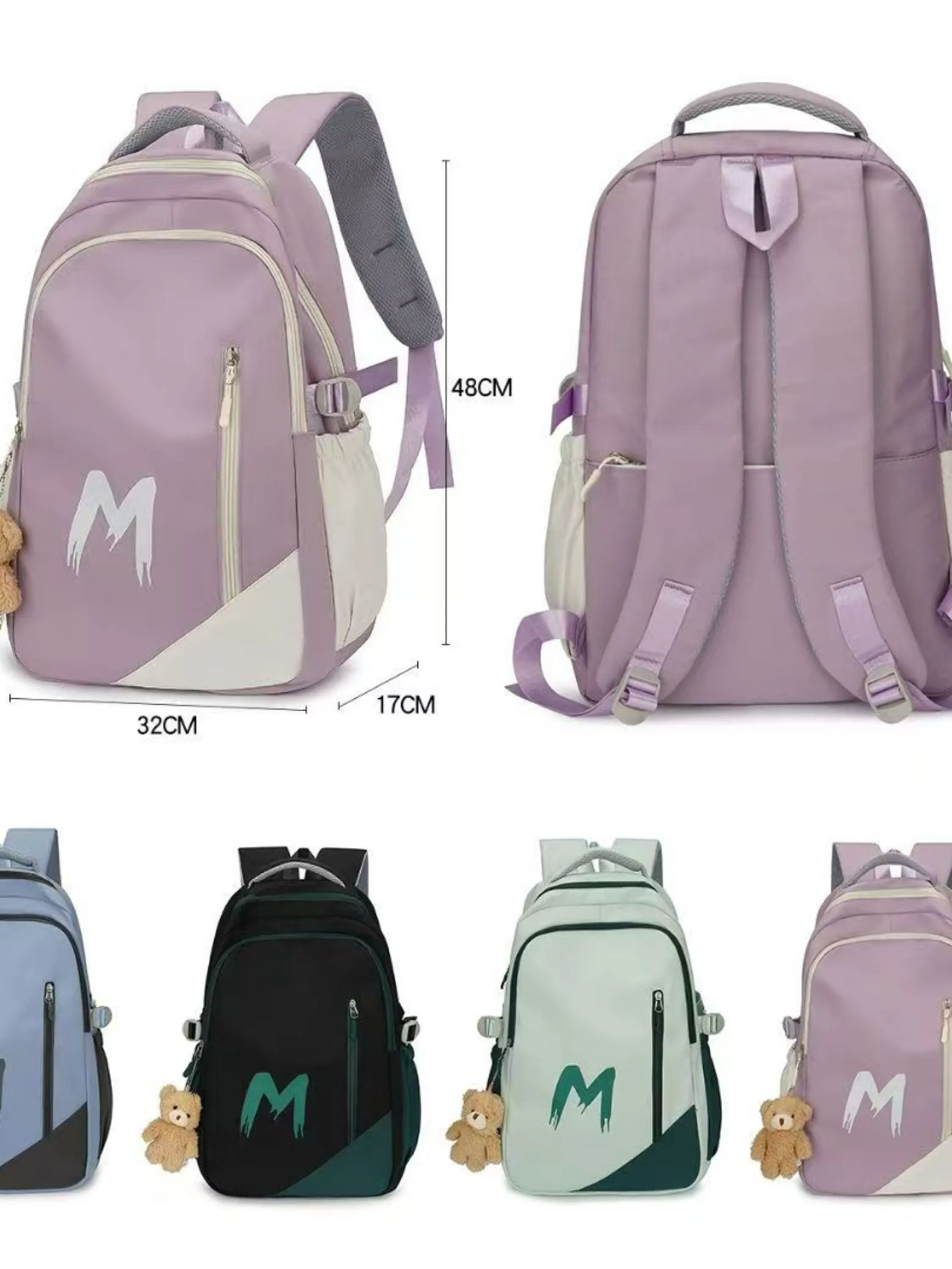 Mochila grande impermeável com Urso A323#