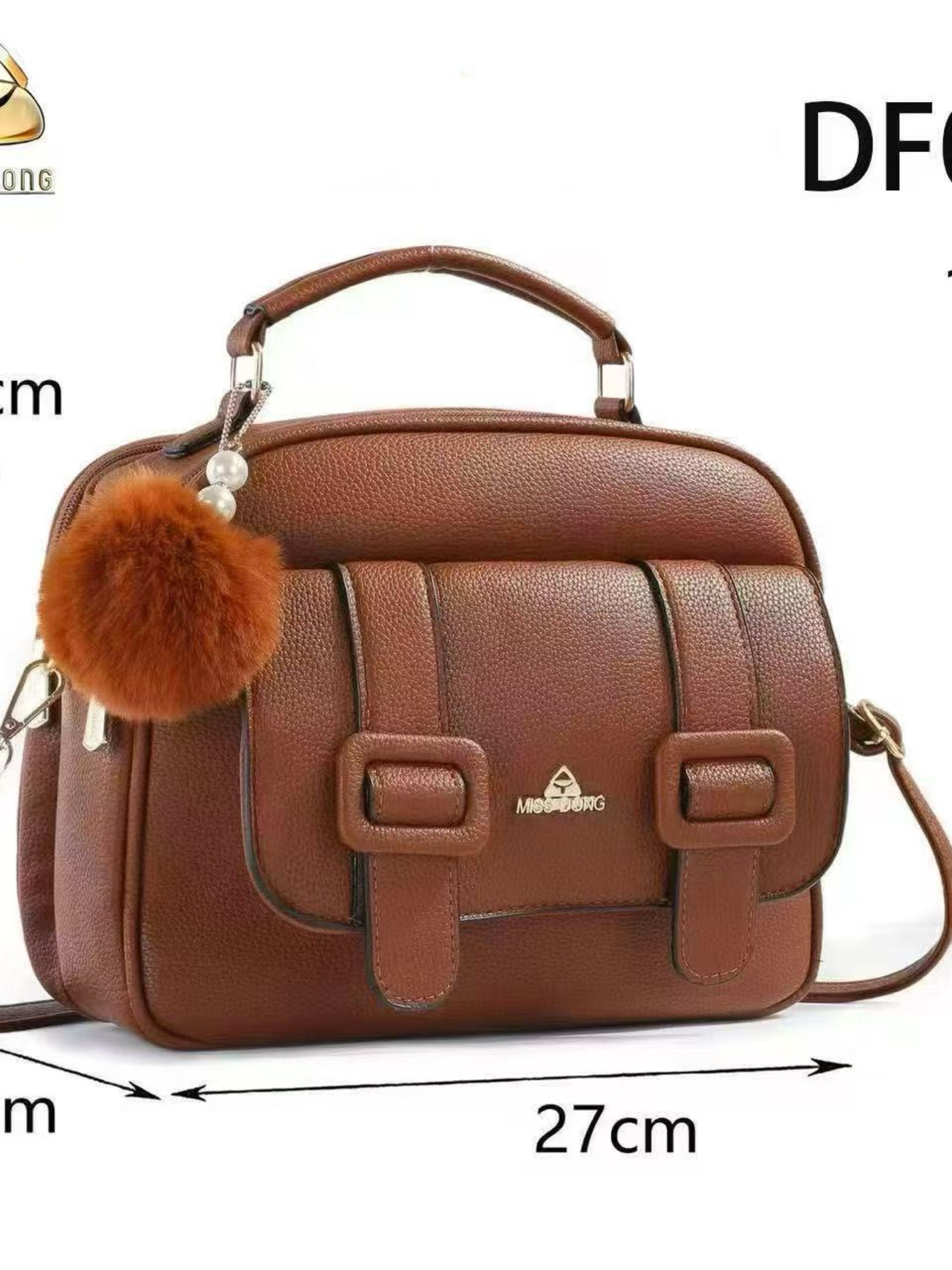 Bolsa média com pompom DF068#