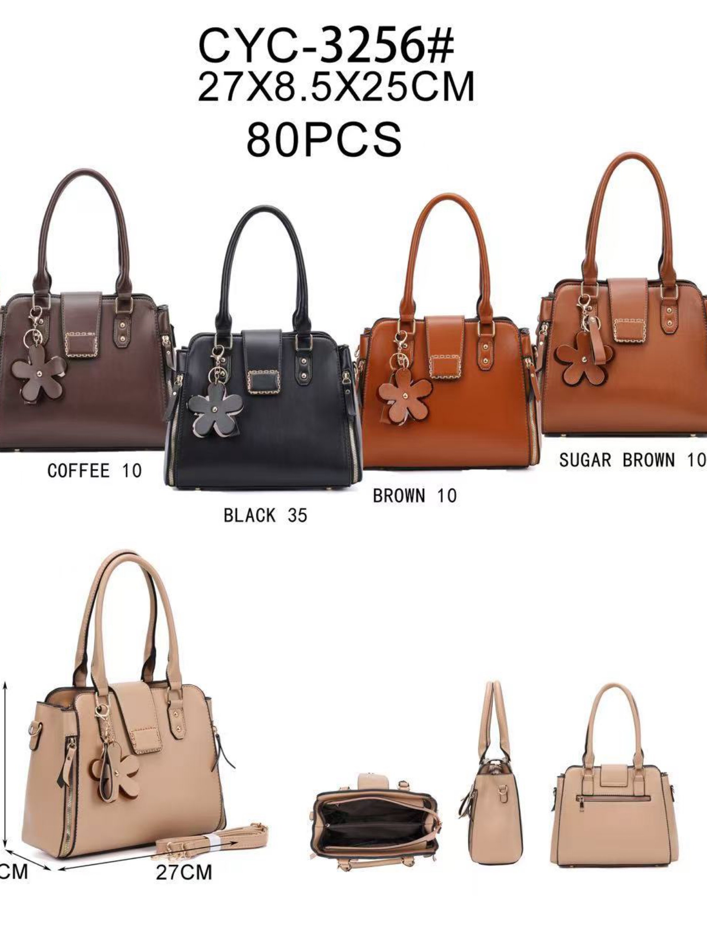 Bolsa tem divisória por dentro e com chaveiro CYC-3256#