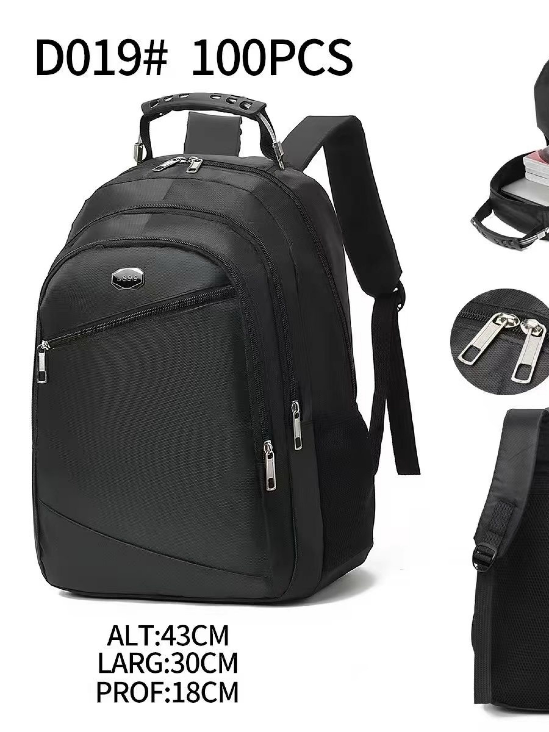 Mochila masculina com cabo de aço D019#