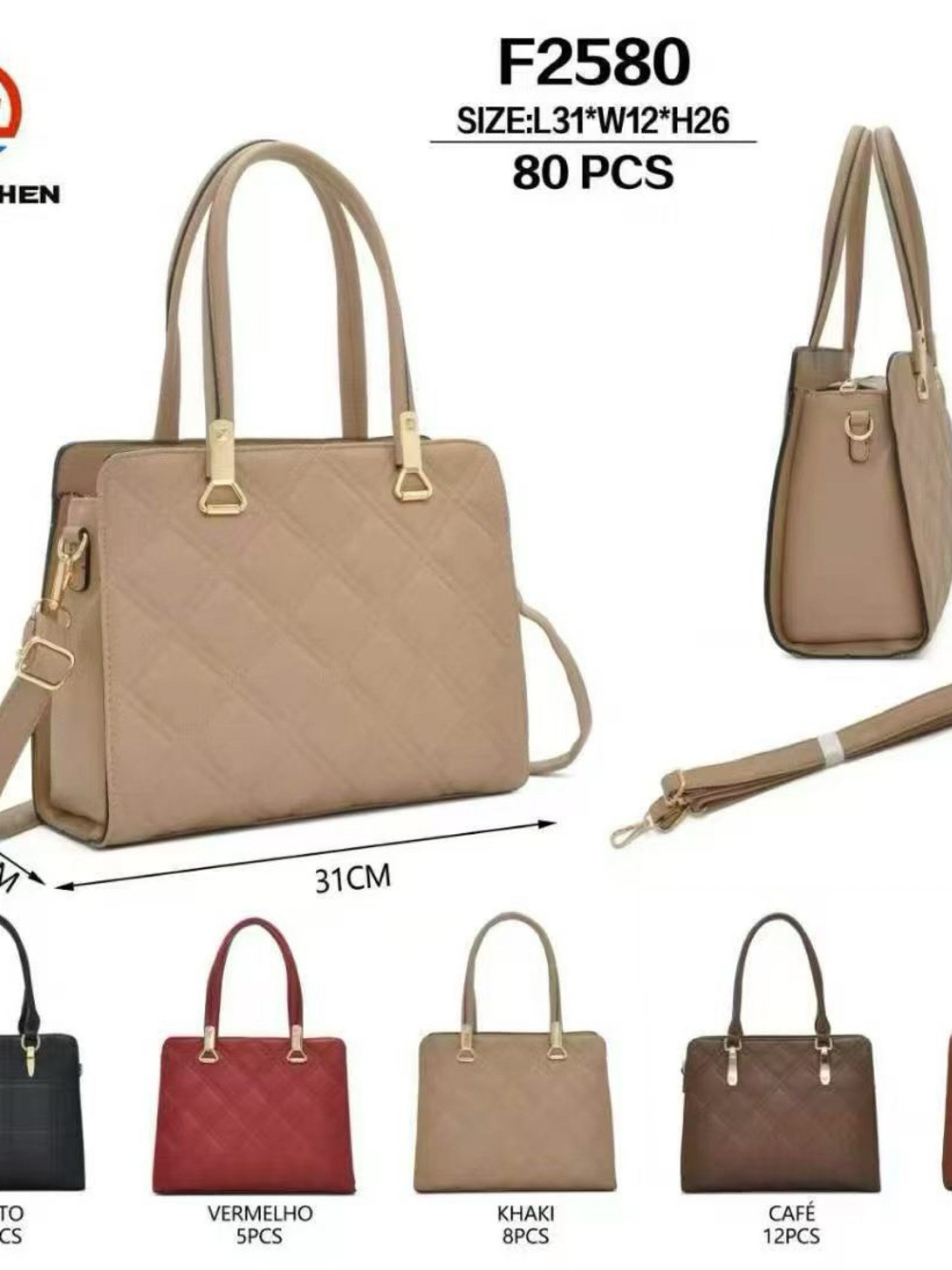 Bolsa grande tem divisória por dentro F2580