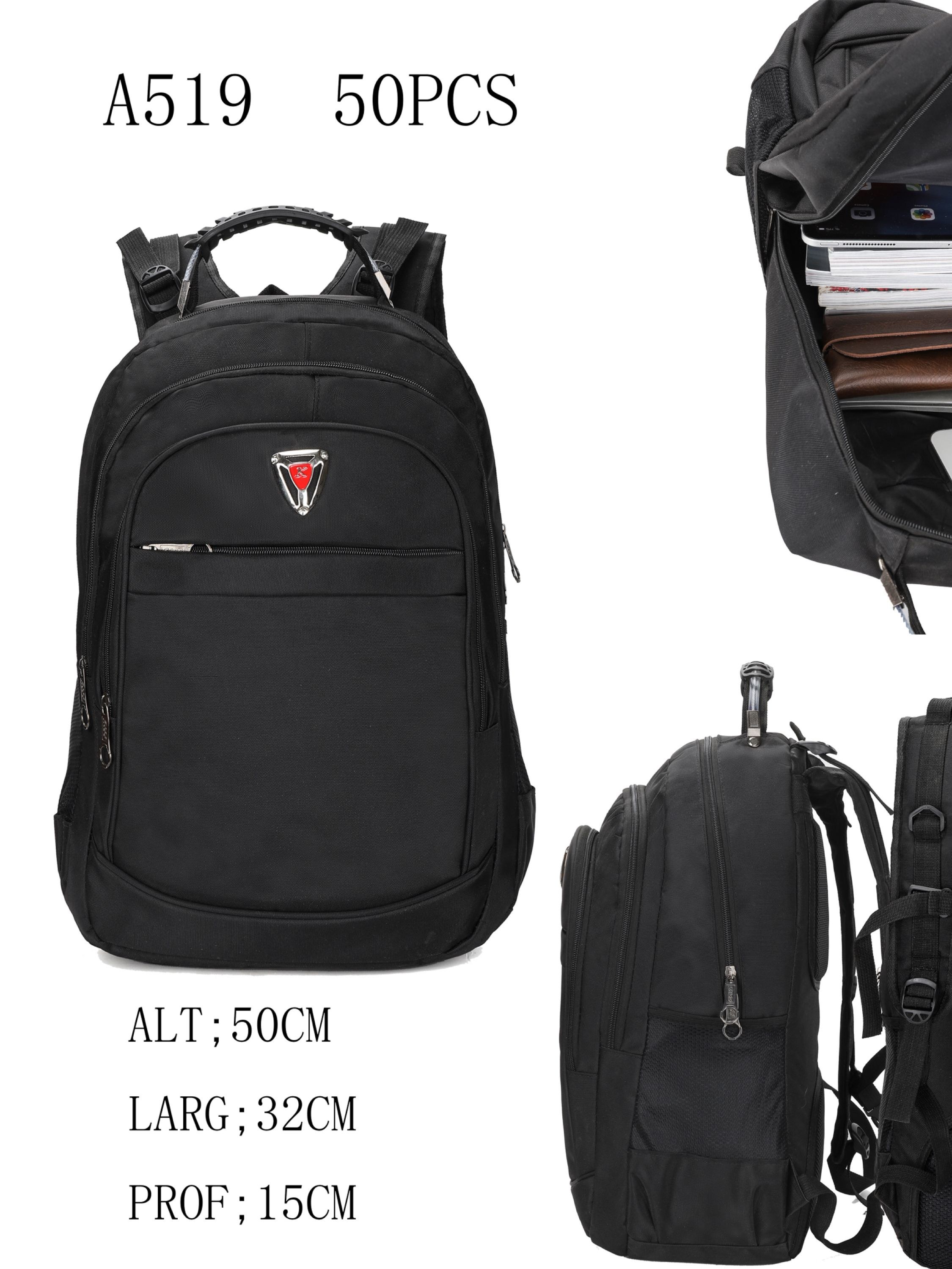 Mochila masculina com cabo de aço A519