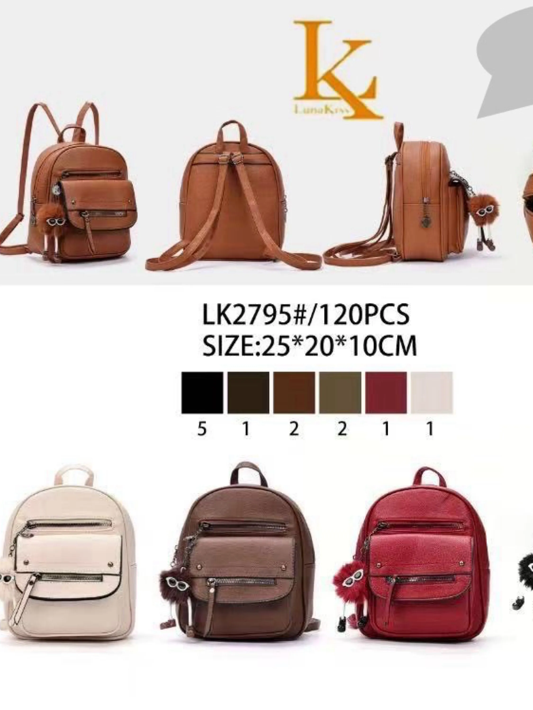 Mochila menor com chaveiro LK2795#