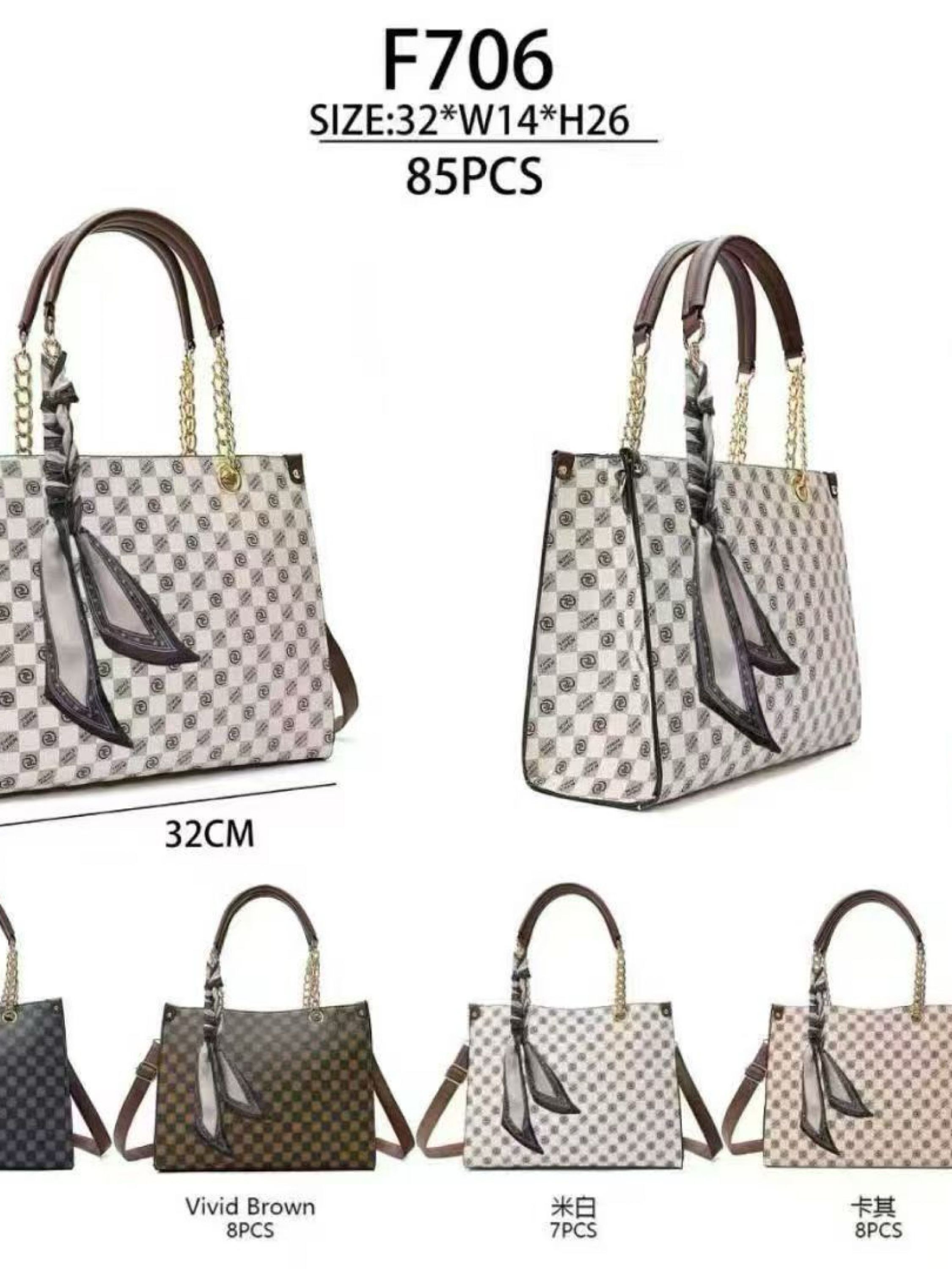 Bolsa grande tem divisória por dentro e com lenço F706