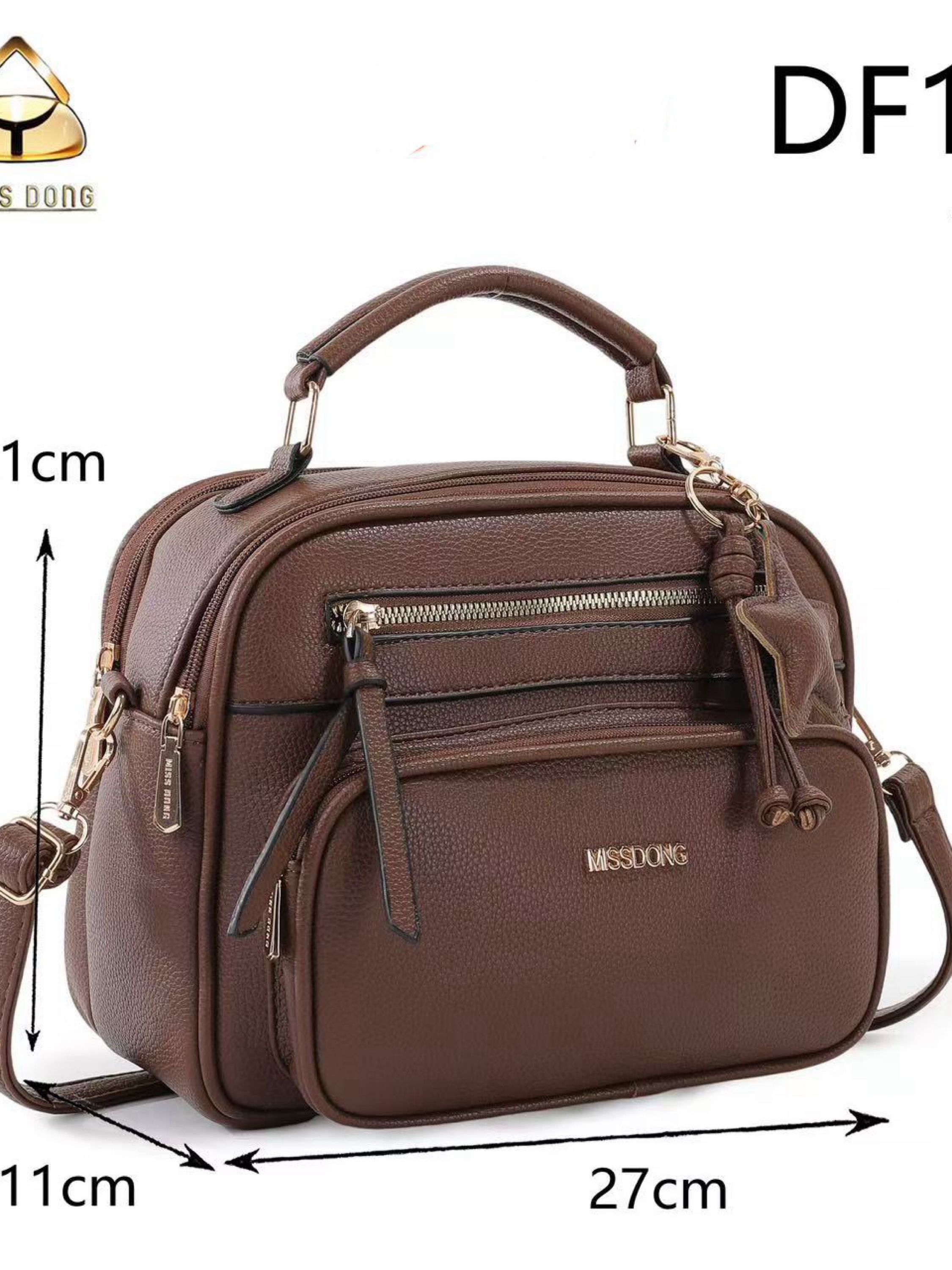 Bolsa média com dois zíper de cima e com chaveiro DF183#