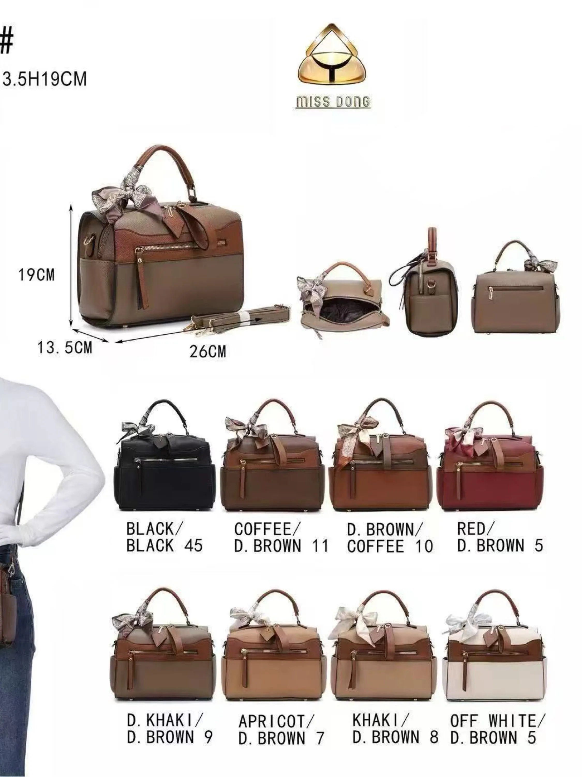 Bolsa média com lenço DF129#