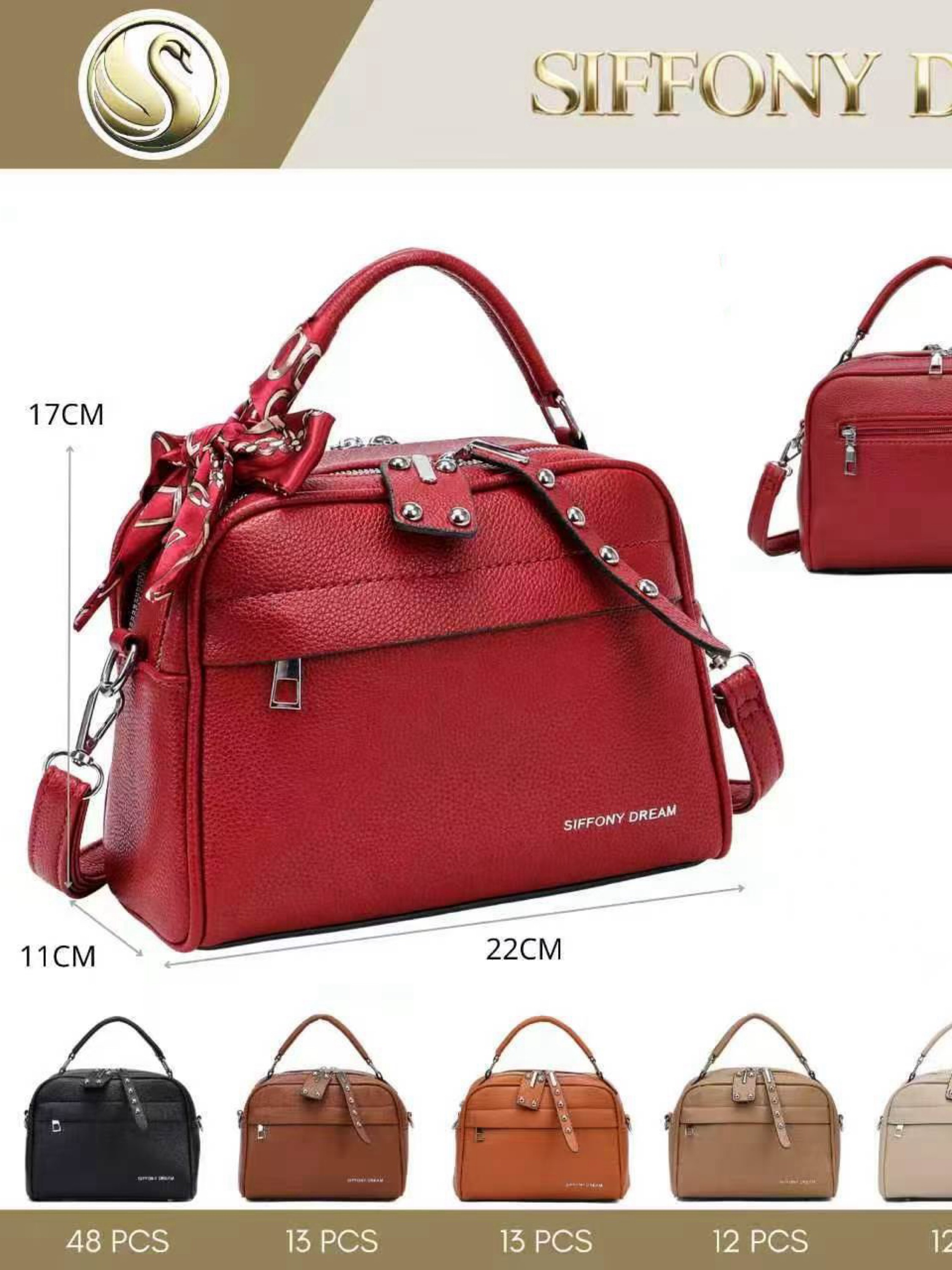 Bolsa com dois zíper de cima e com lenço SD-401