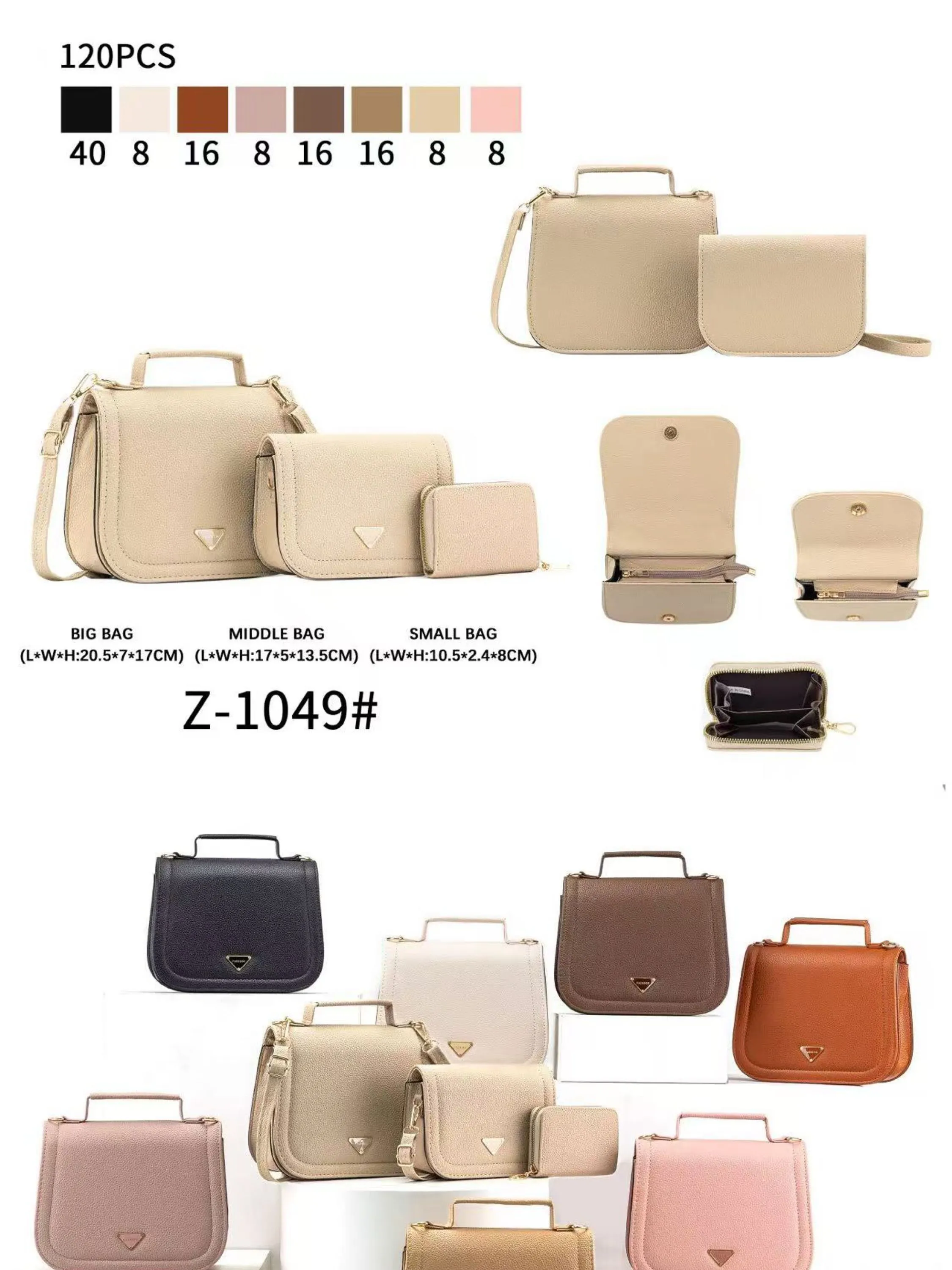 Bolsa kit com 3 peças Z-1049#