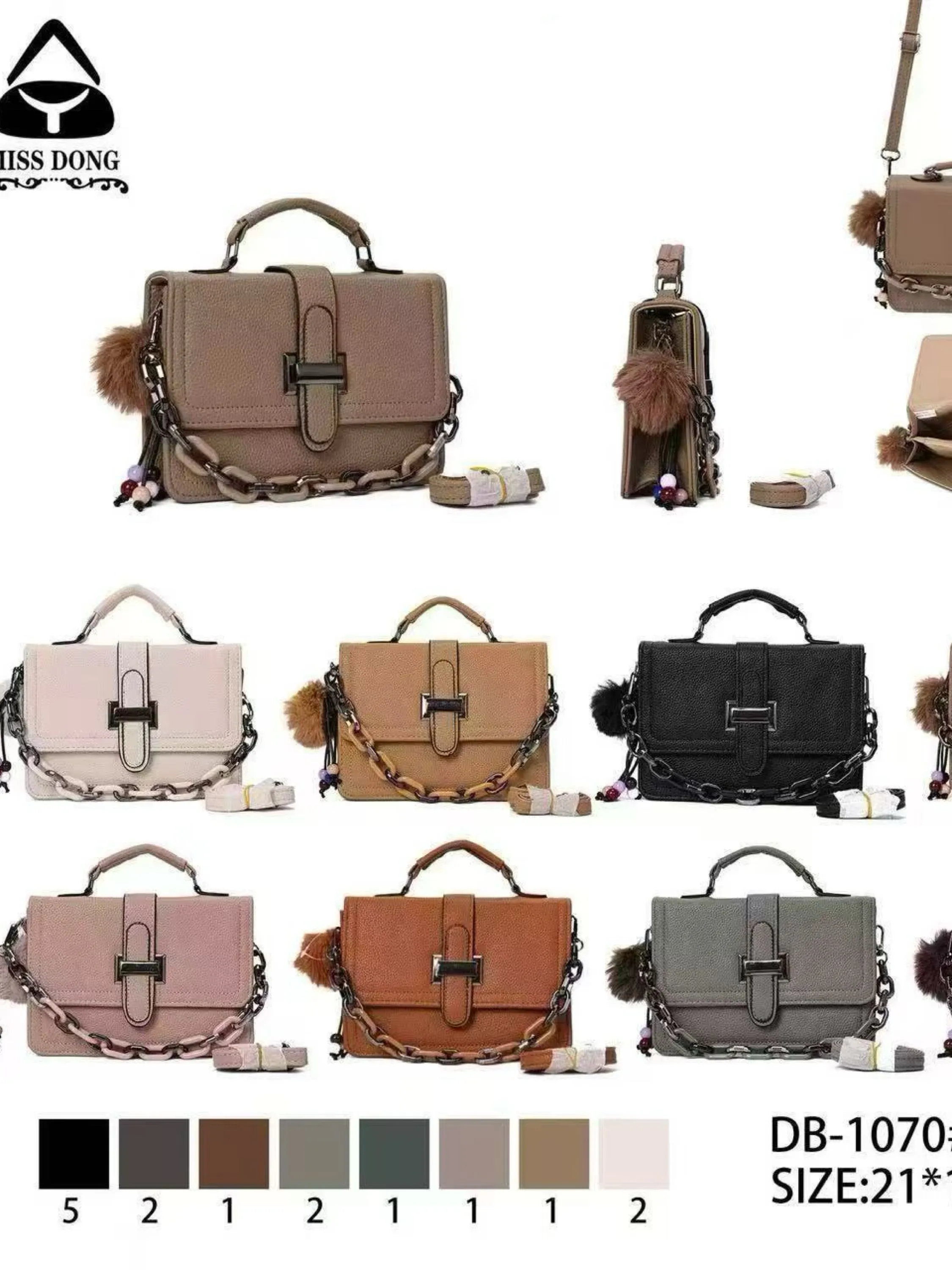 Bolsa transversal com pompom DB-1070