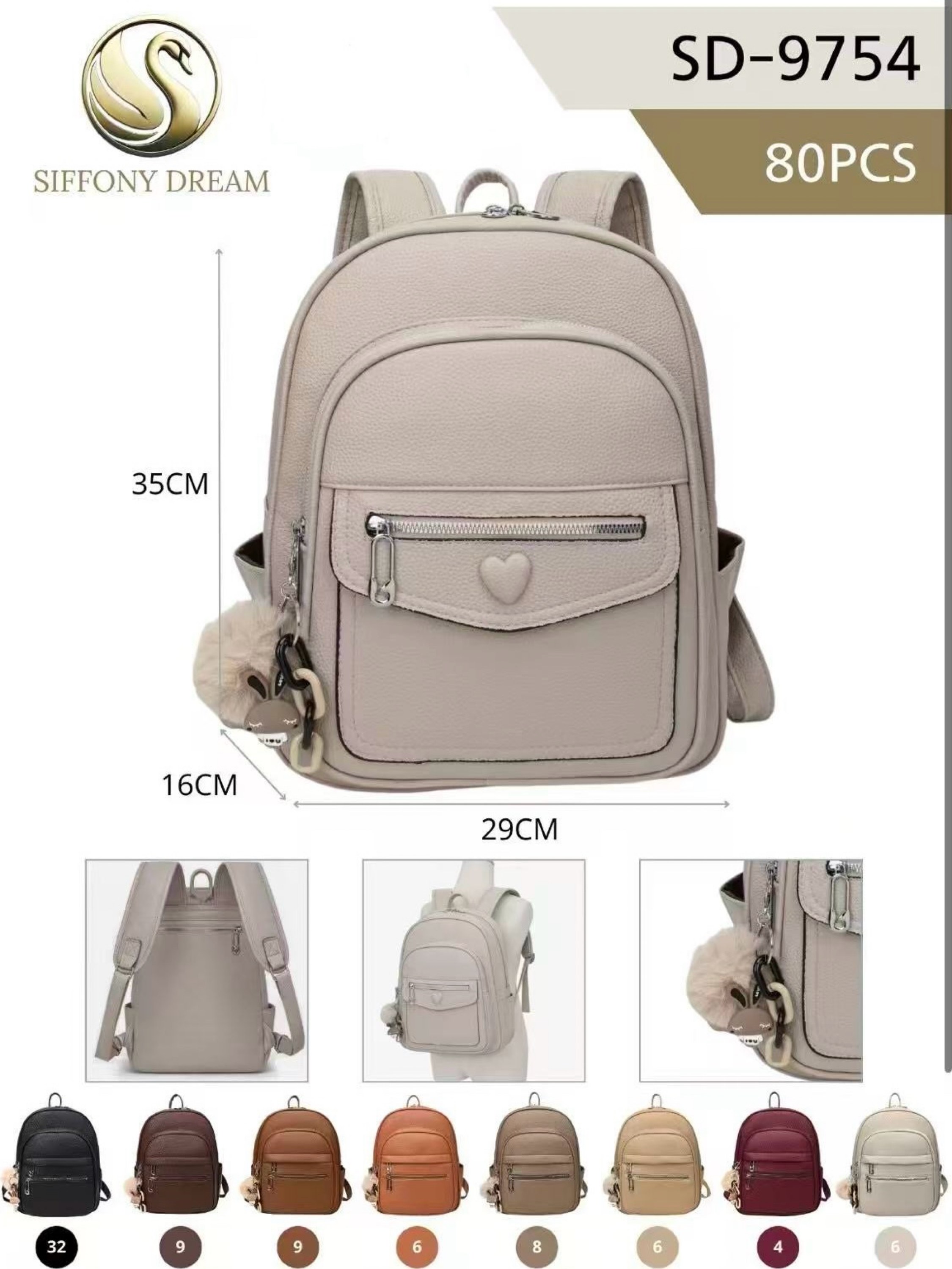 Mochila média alça larga e com chaveiro SD-9754