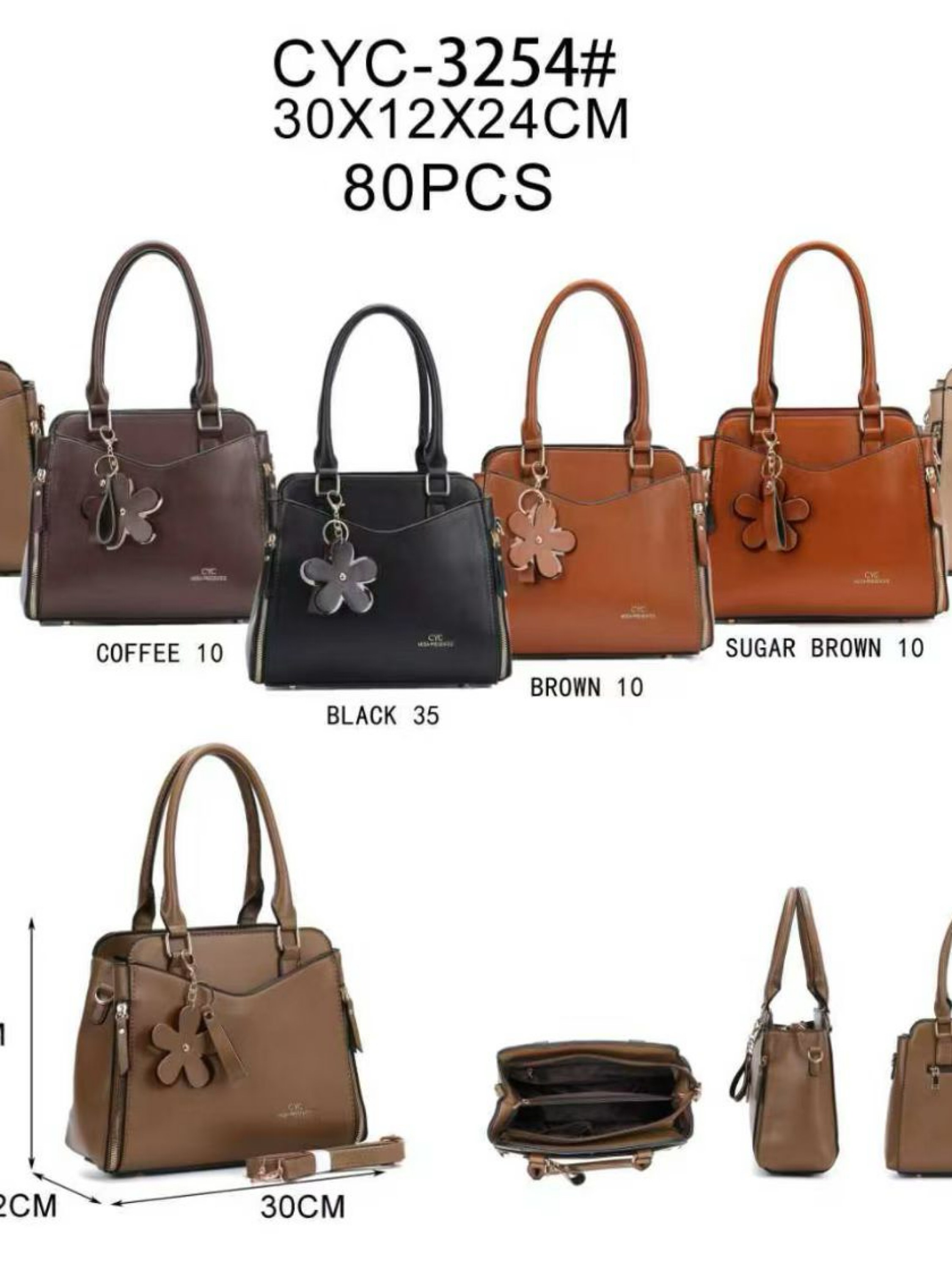 Bolsa tem divisória por dentro e com chaveiro CYC -3254#