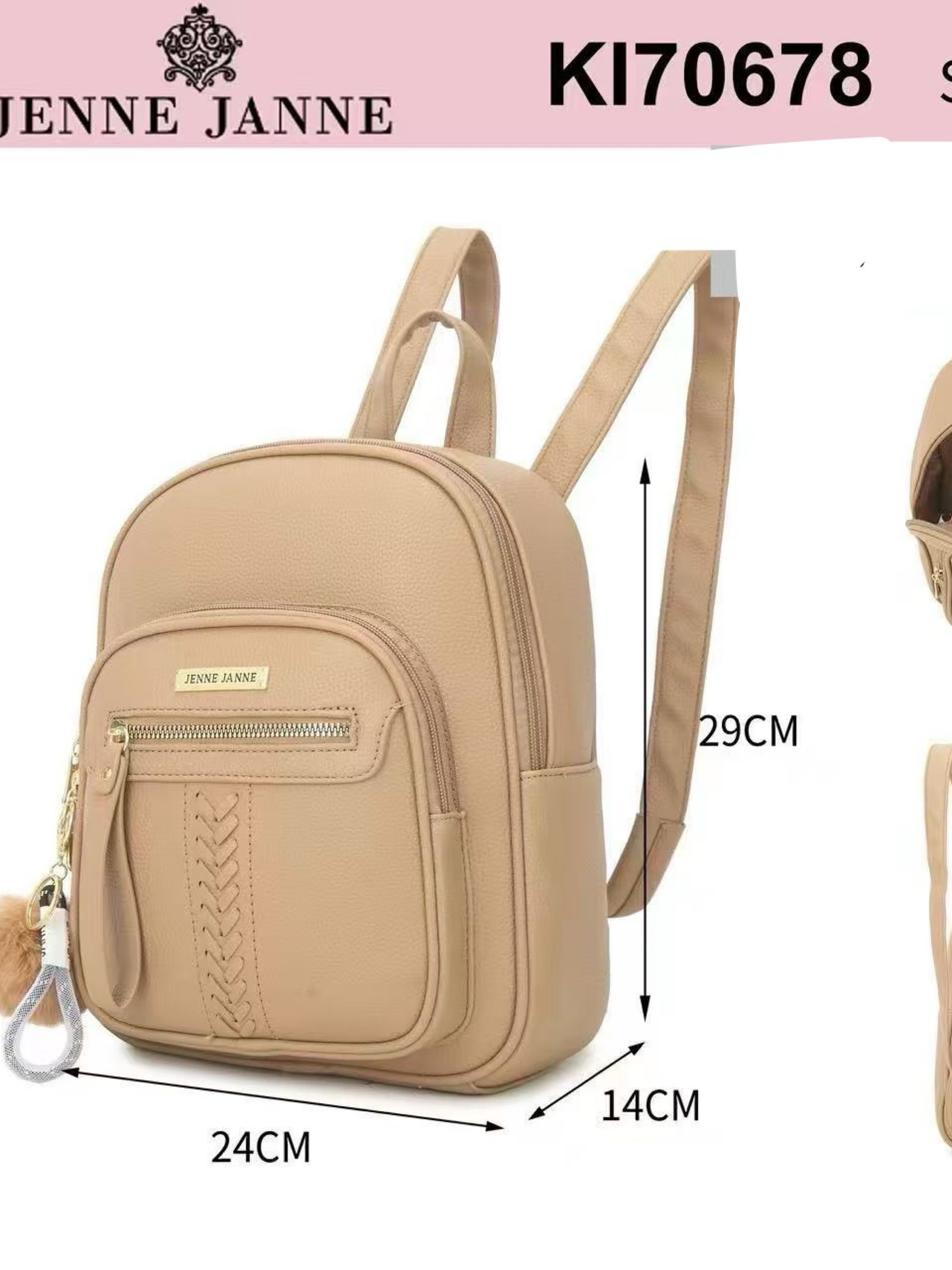 Mochila vira bolsa menor com pompom KI70678