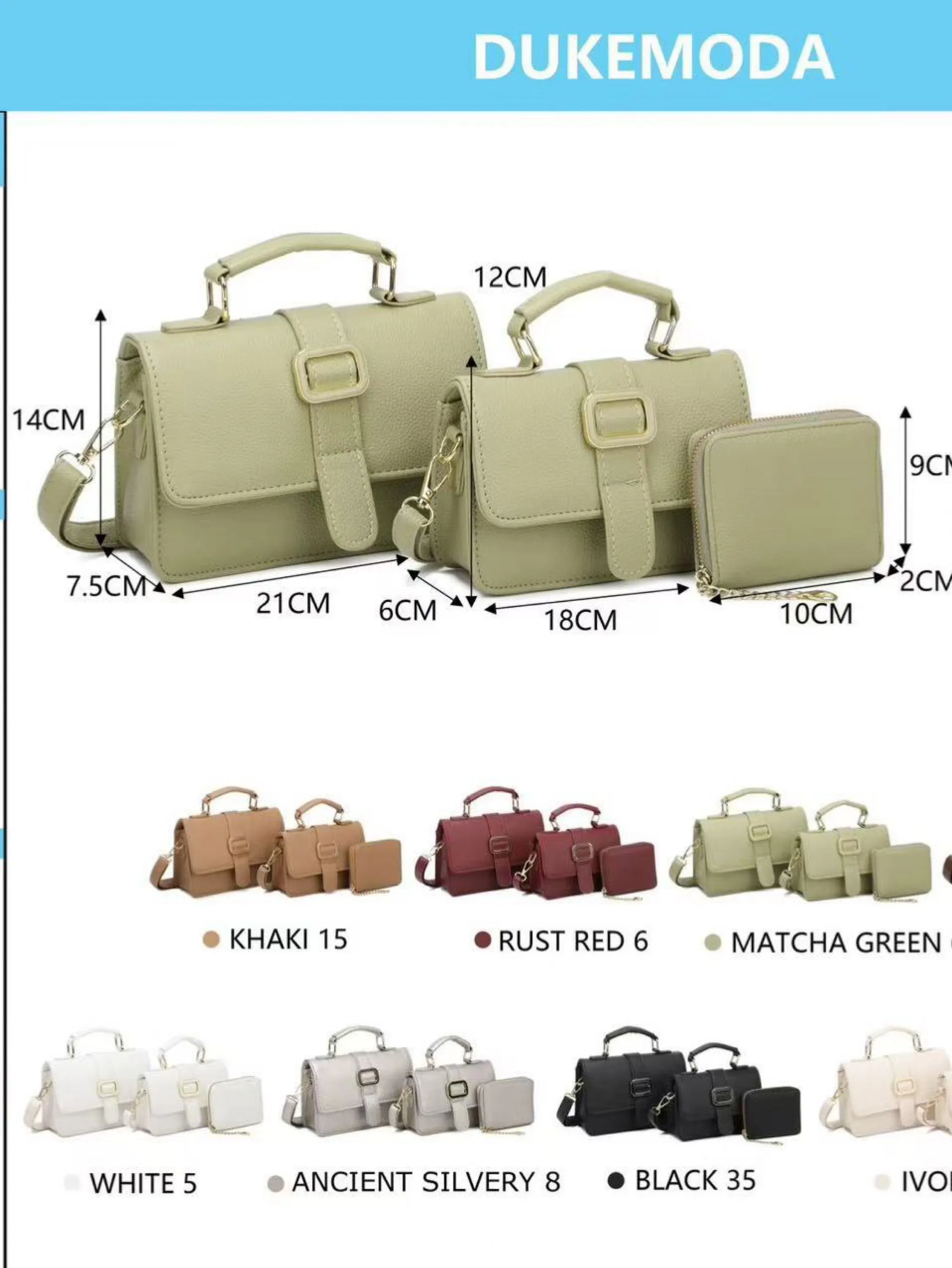 Bolsa transversal kit com 3 peças DY012#