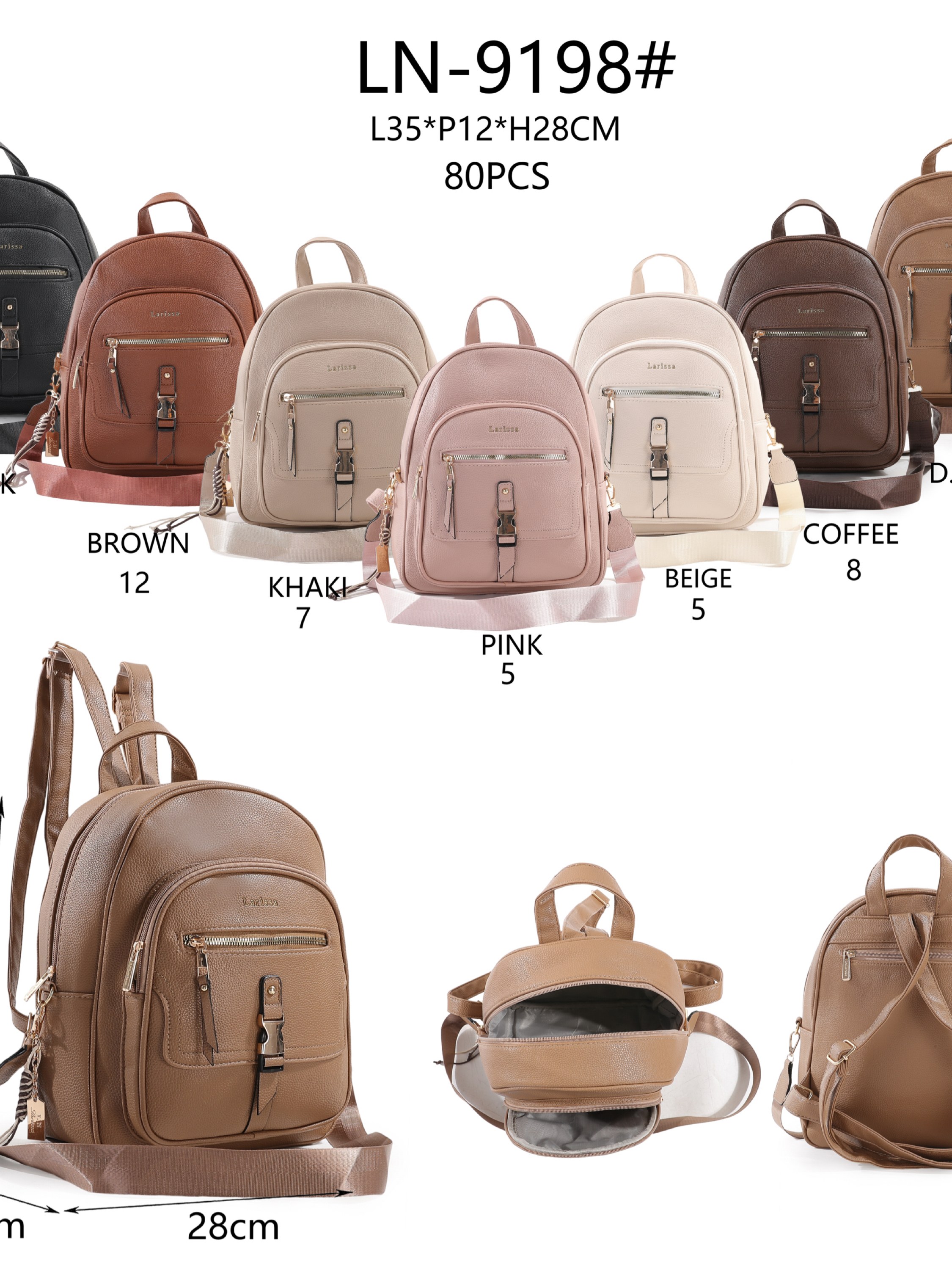 Mochila vira bolsa grande com chaveiro LN-9198#