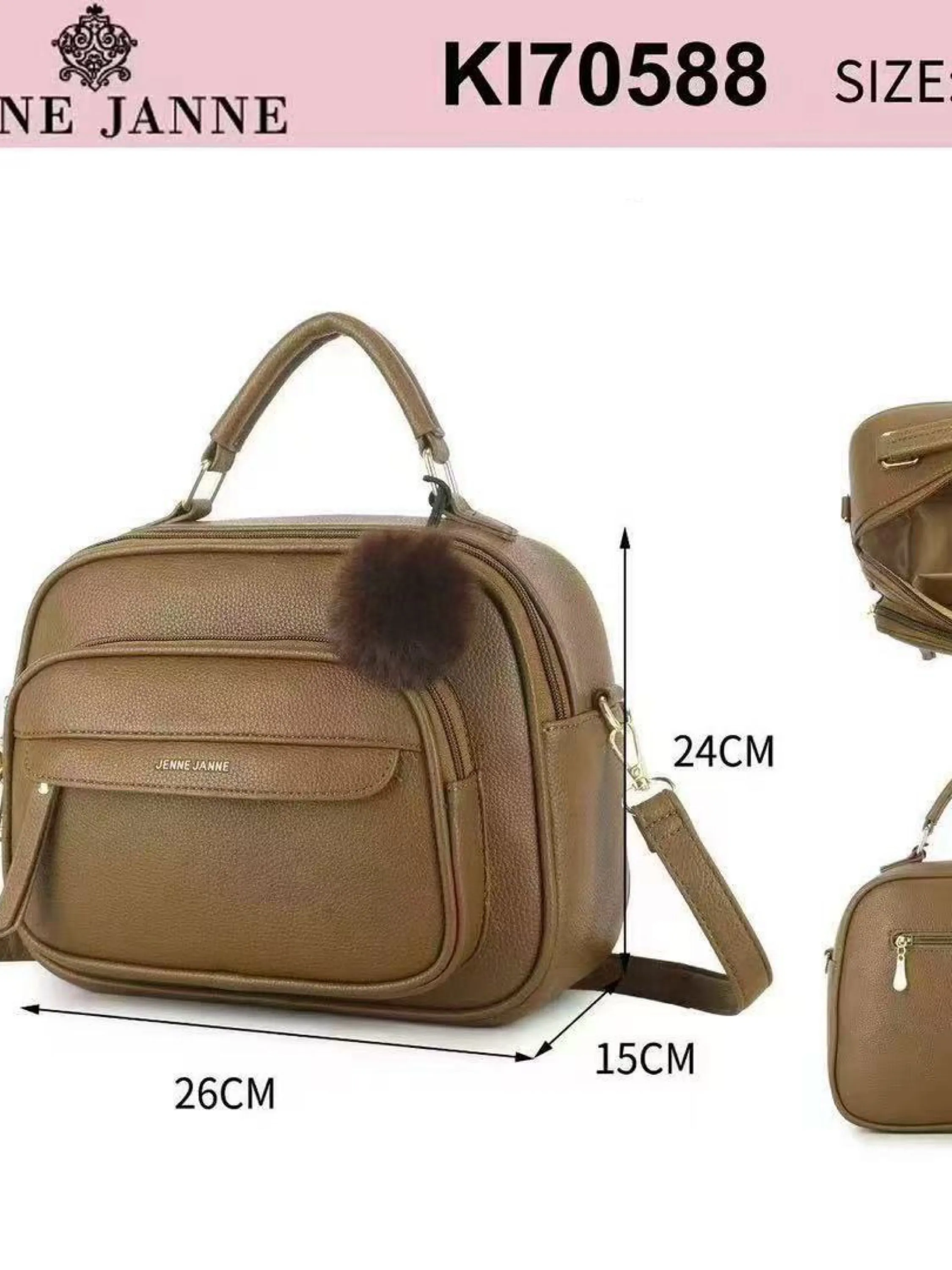 Bolsa média com pompom KI70588