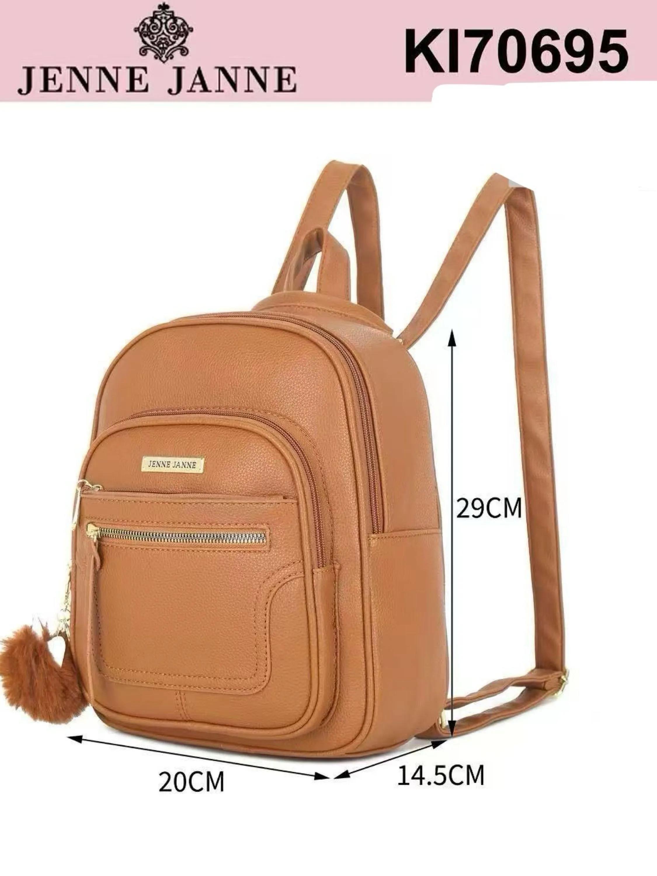 Mochila vira bolsa menor com pompom KI70695