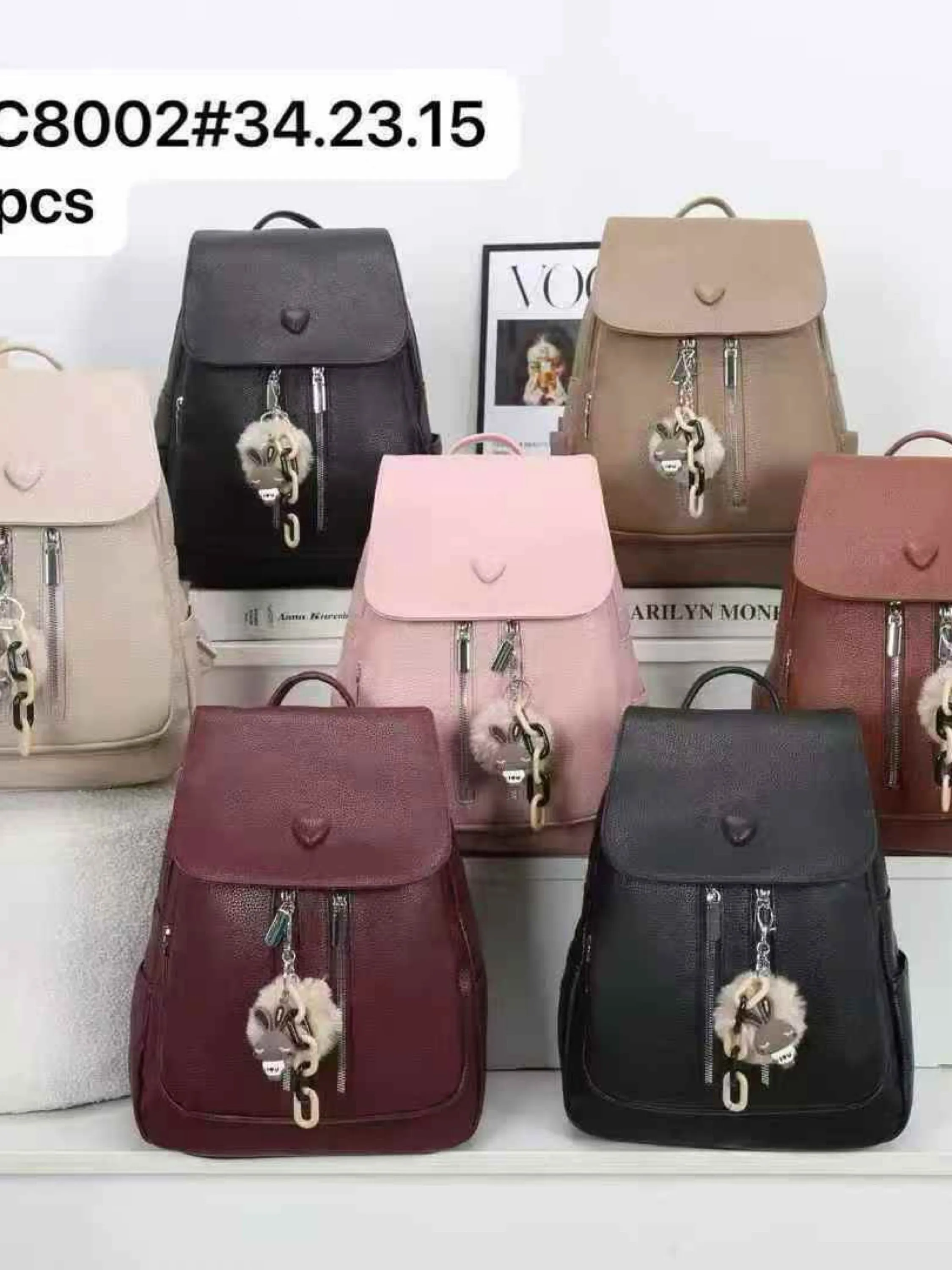 Mochila média com chaveiro SYC-8002#