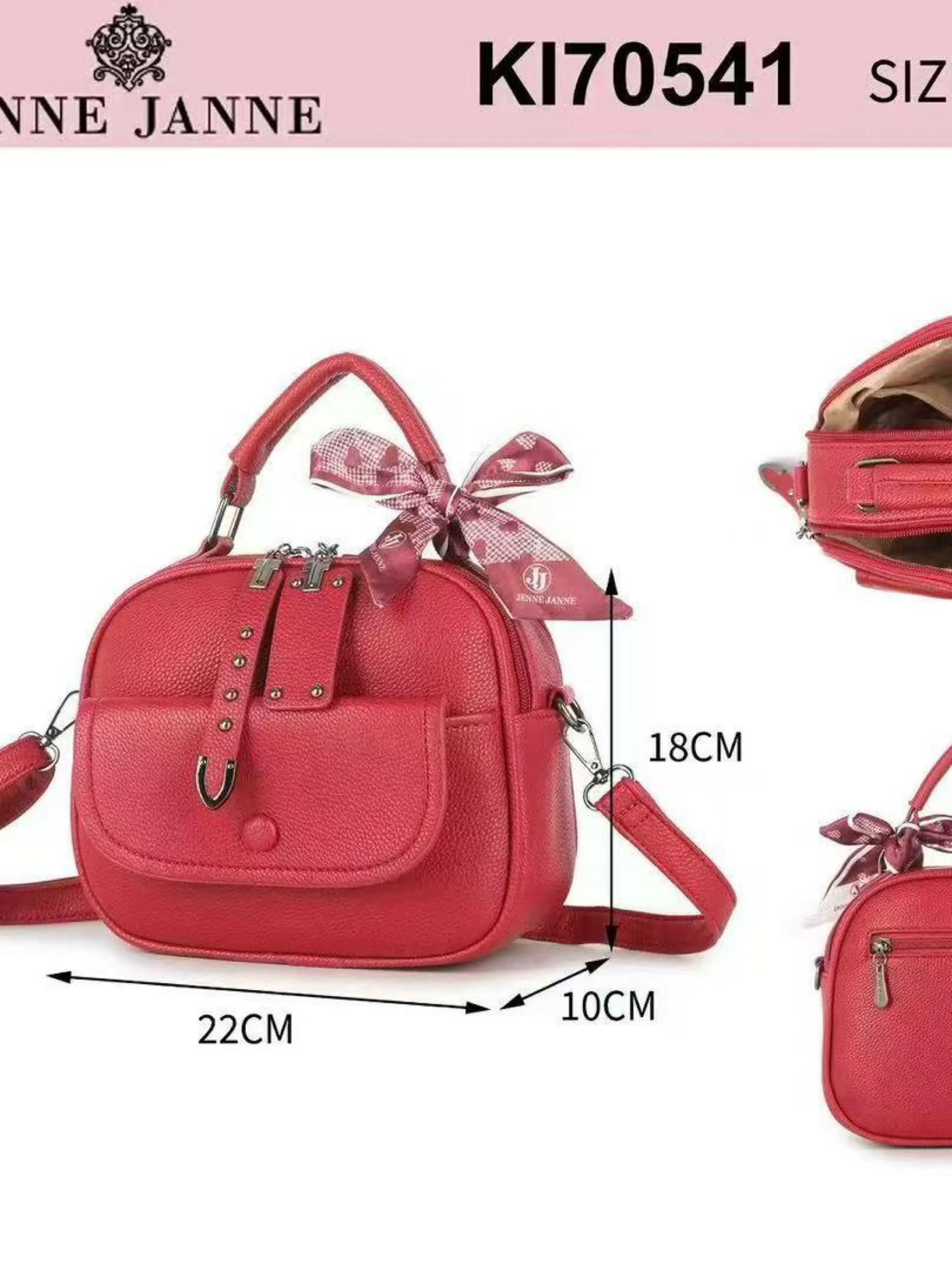 Bolsa com dois zíper de cima e com lenço KI70541