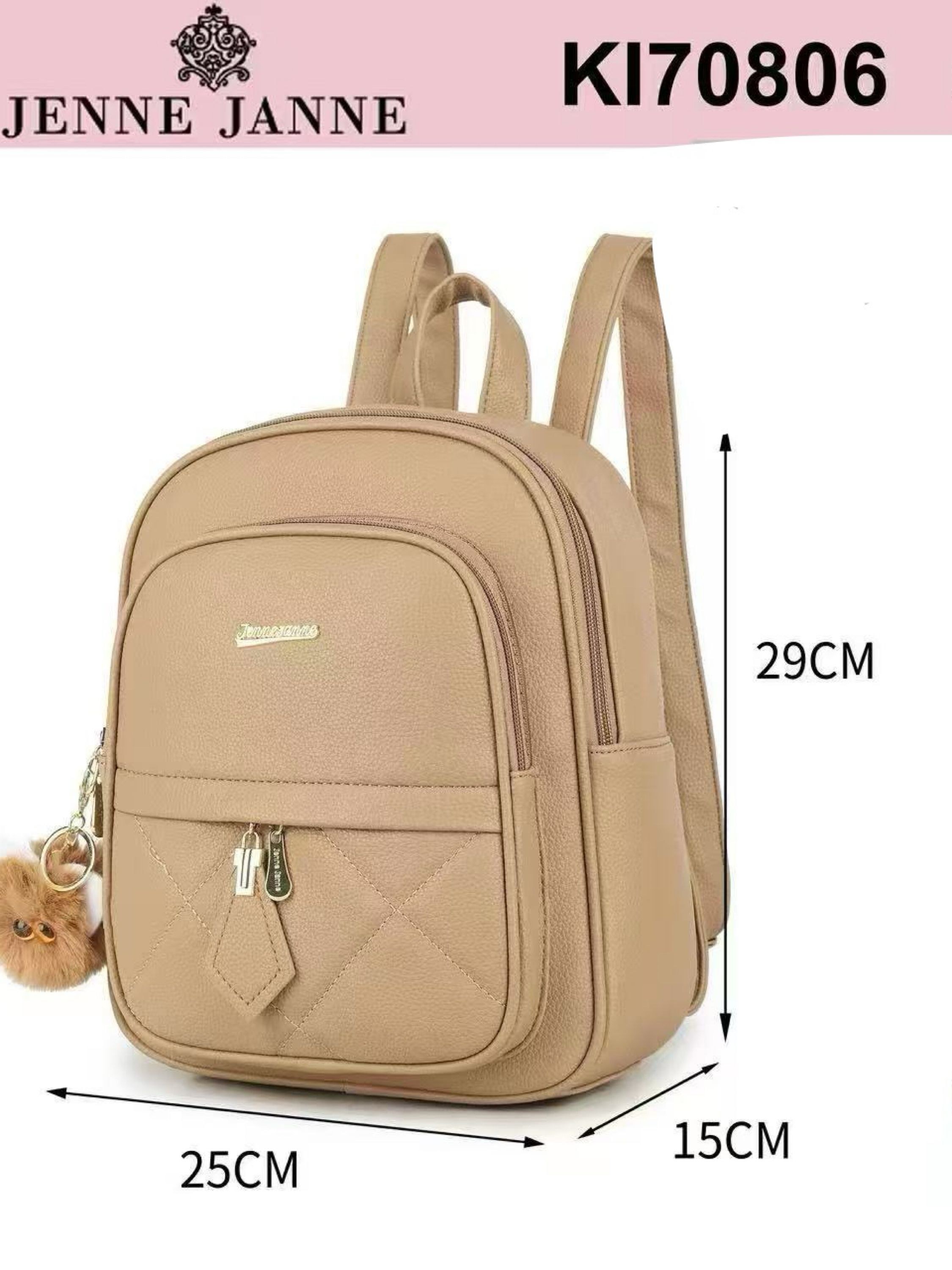 Mochila menor com pompom KI70806