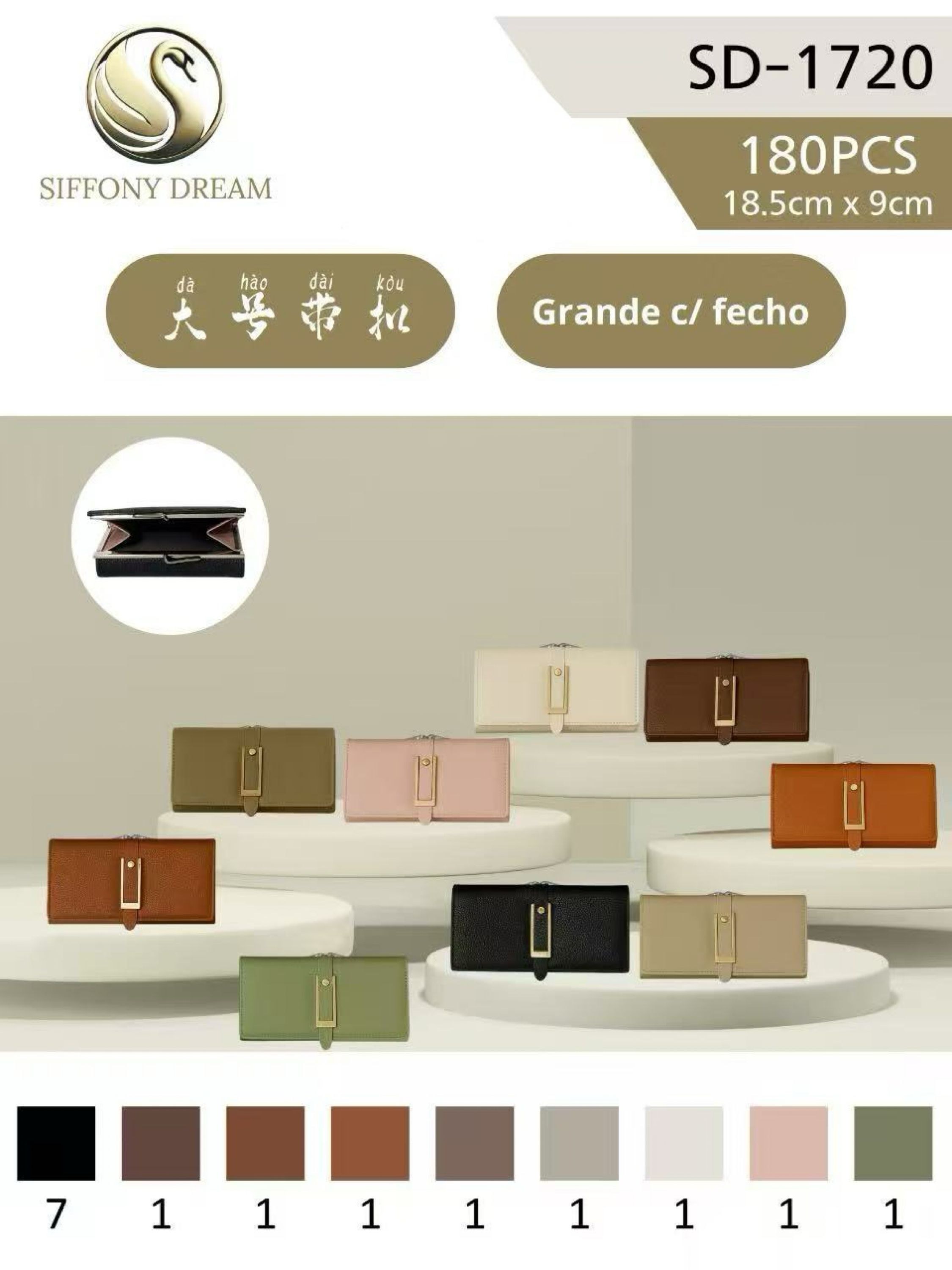 Carteira grande com mais espaço SD-1720