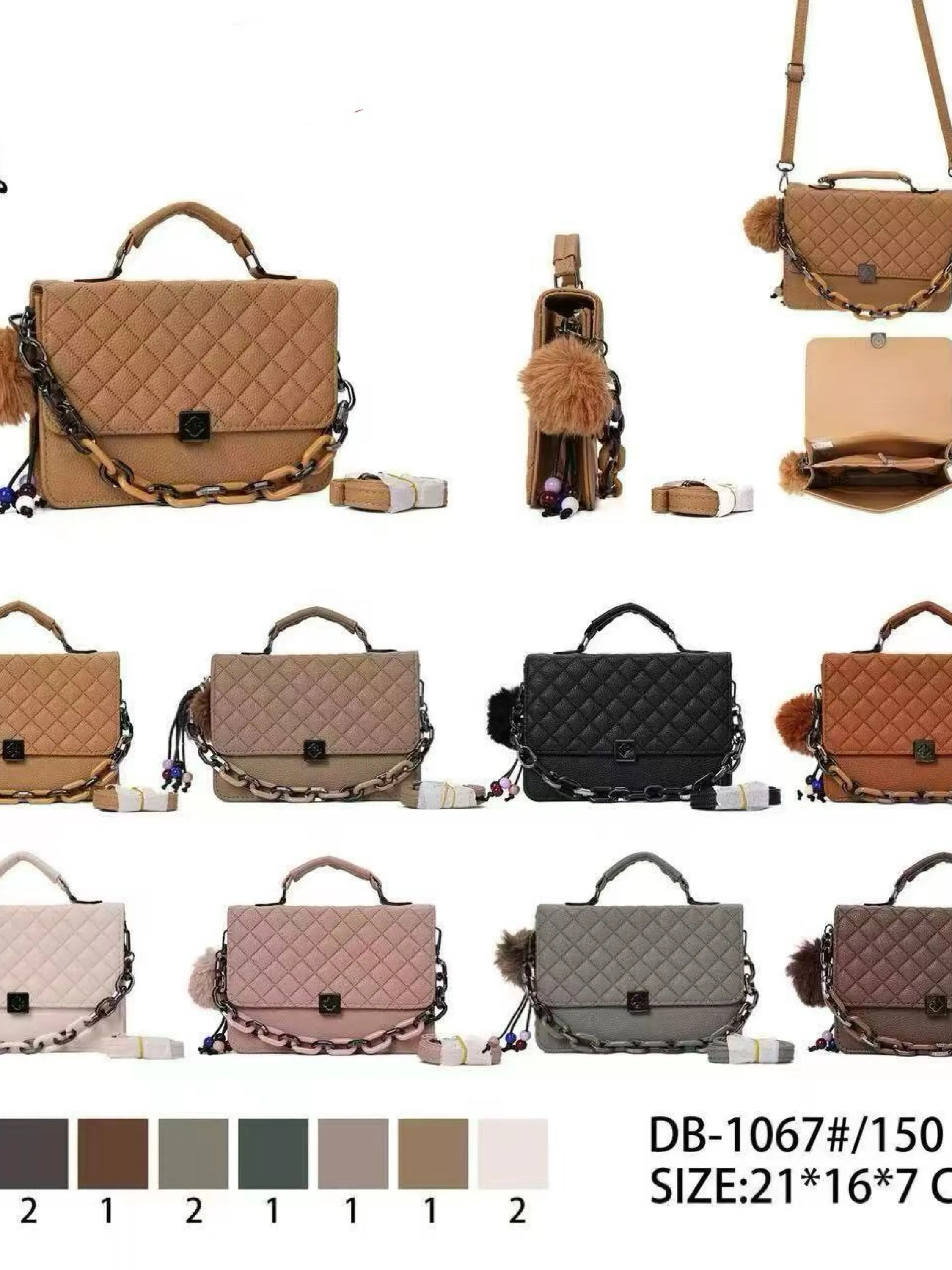 Bolsa transversal com pompom DB-1067#