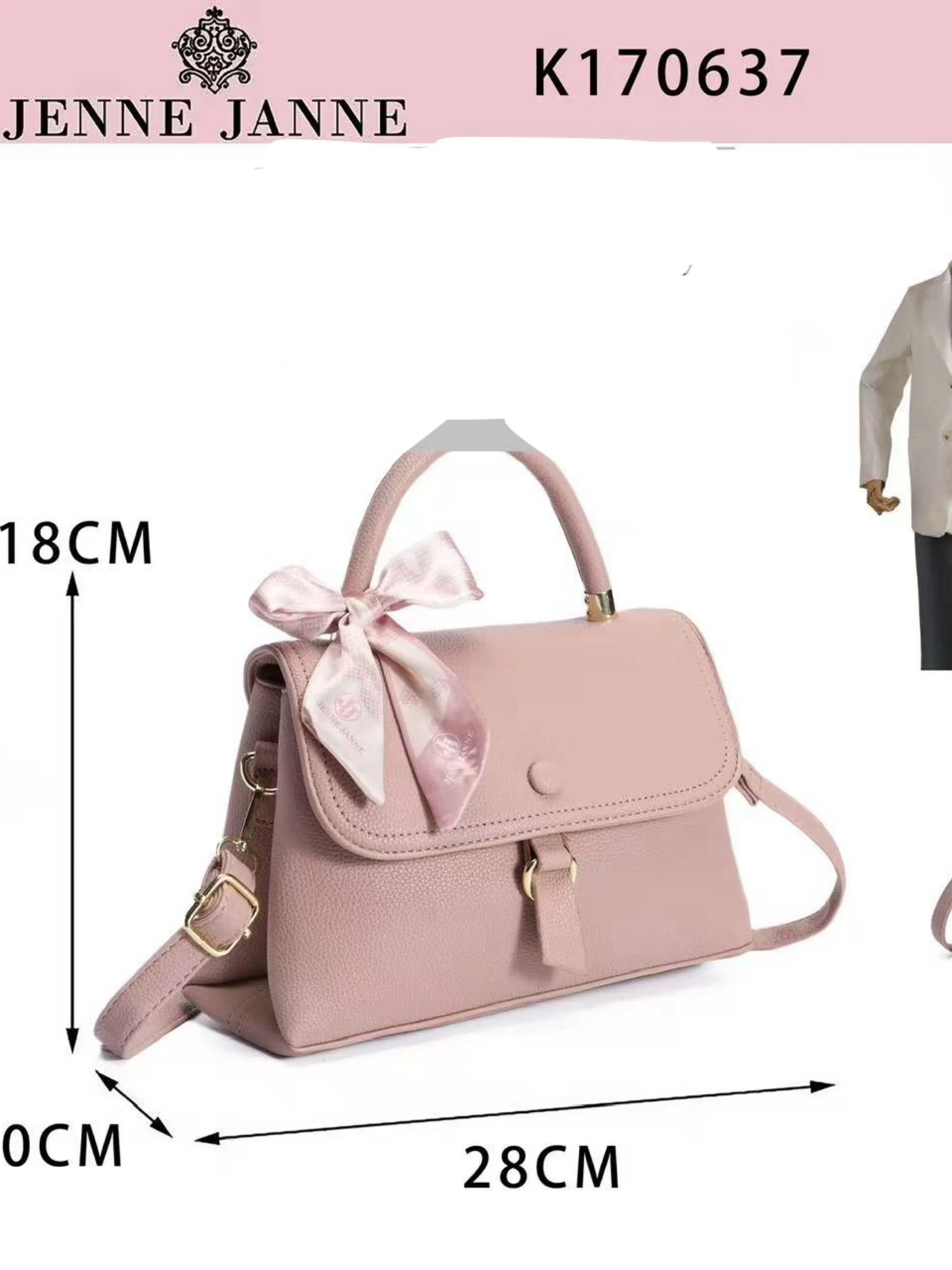 Bolsa média com dois zíper de cima e com lenço K170637